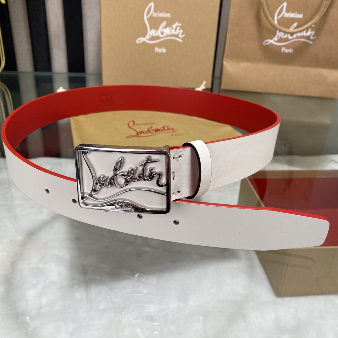 Christian Louboutin Logo Leather Belt  - DopestKickz