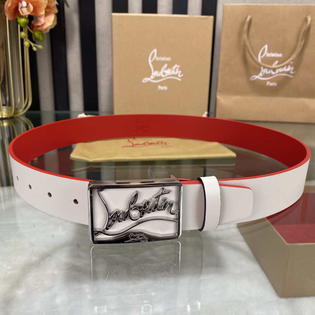 Christian Louboutin Logo Leather Belt  - DopestKickz