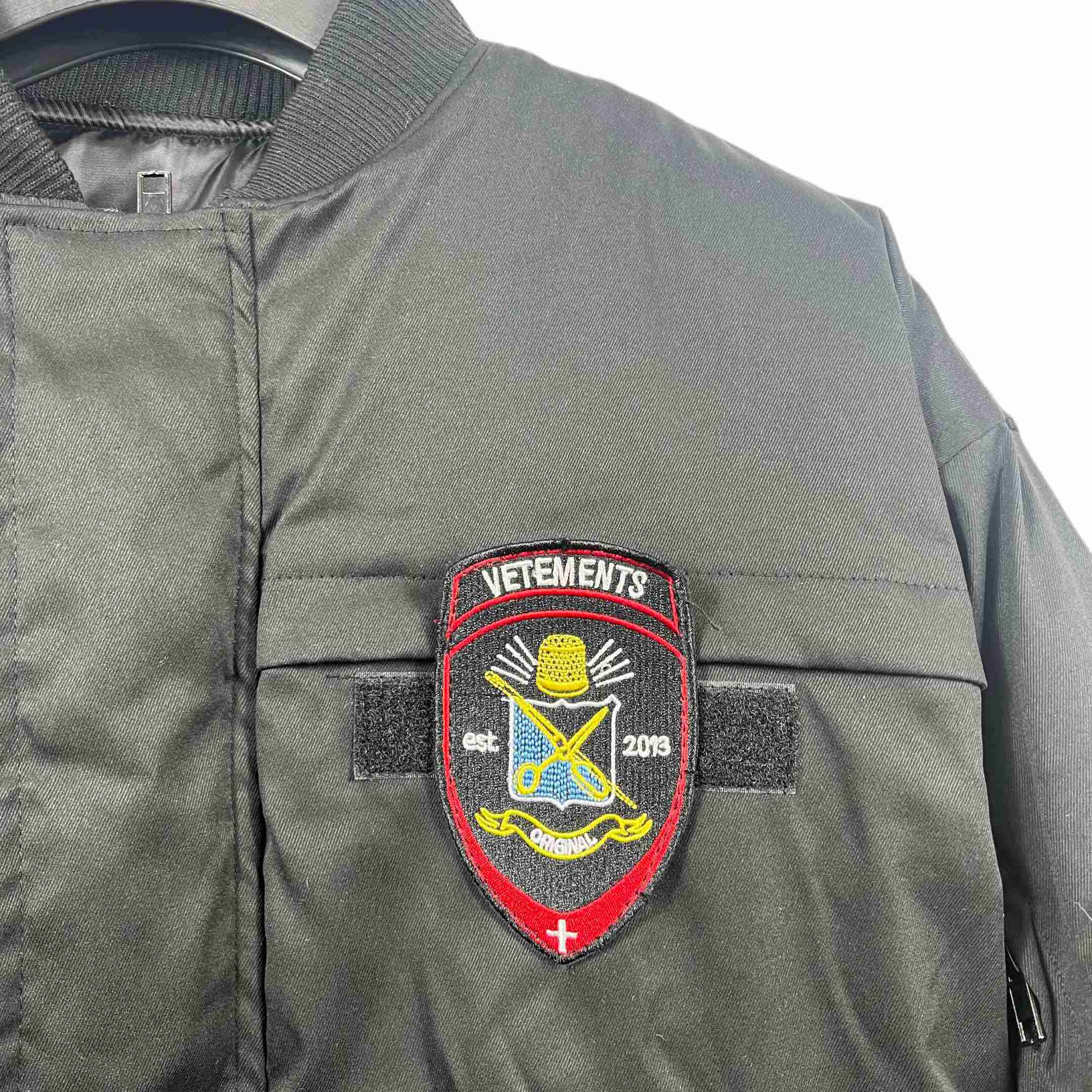 Vetements Black Cotton Patchwork Bomber Jacket - DopestKickz