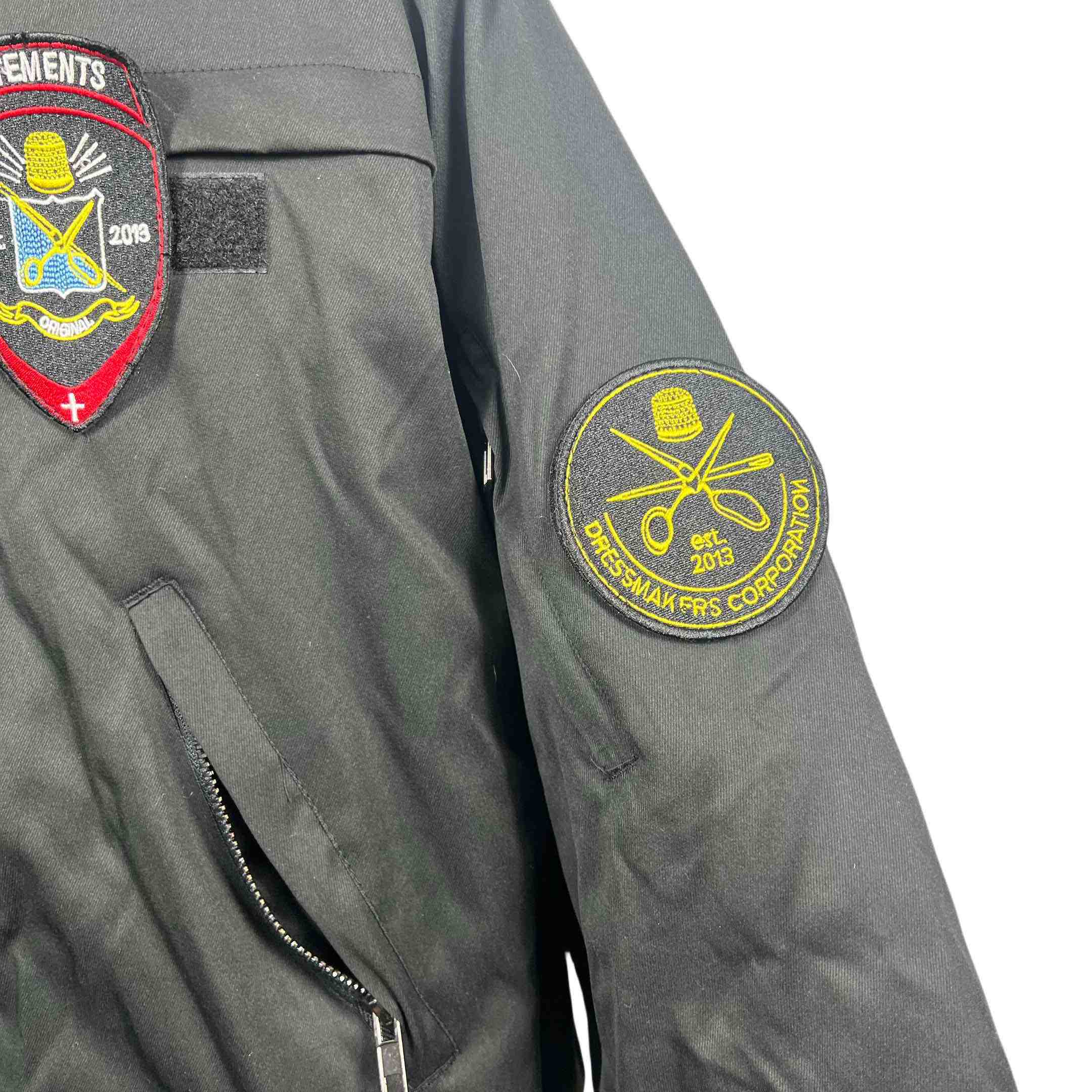 Vetements Black Cotton Patchwork Bomber Jacket - DopestKickz