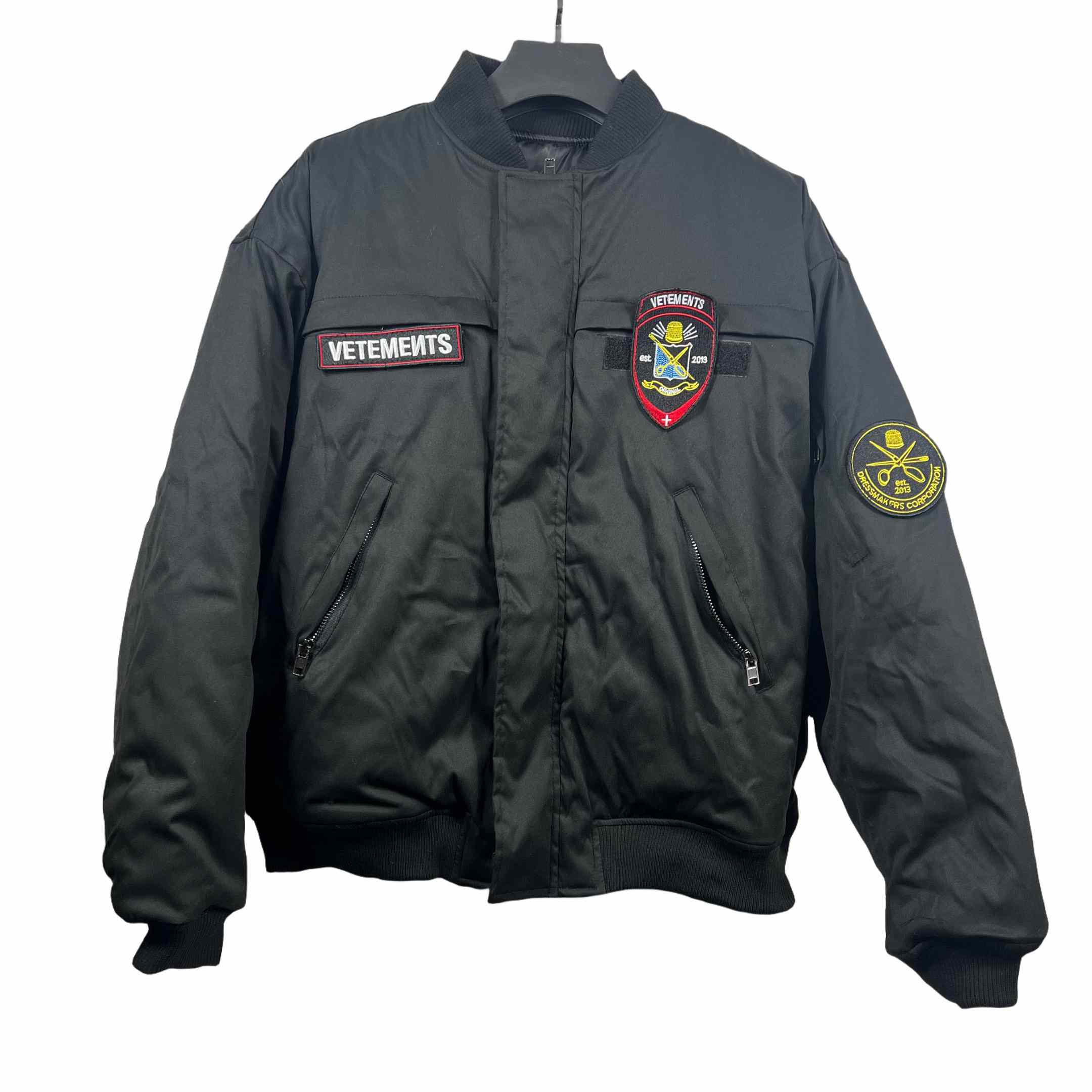 Vetements Black Cotton Patchwork Bomber Jacket - DopestKickz