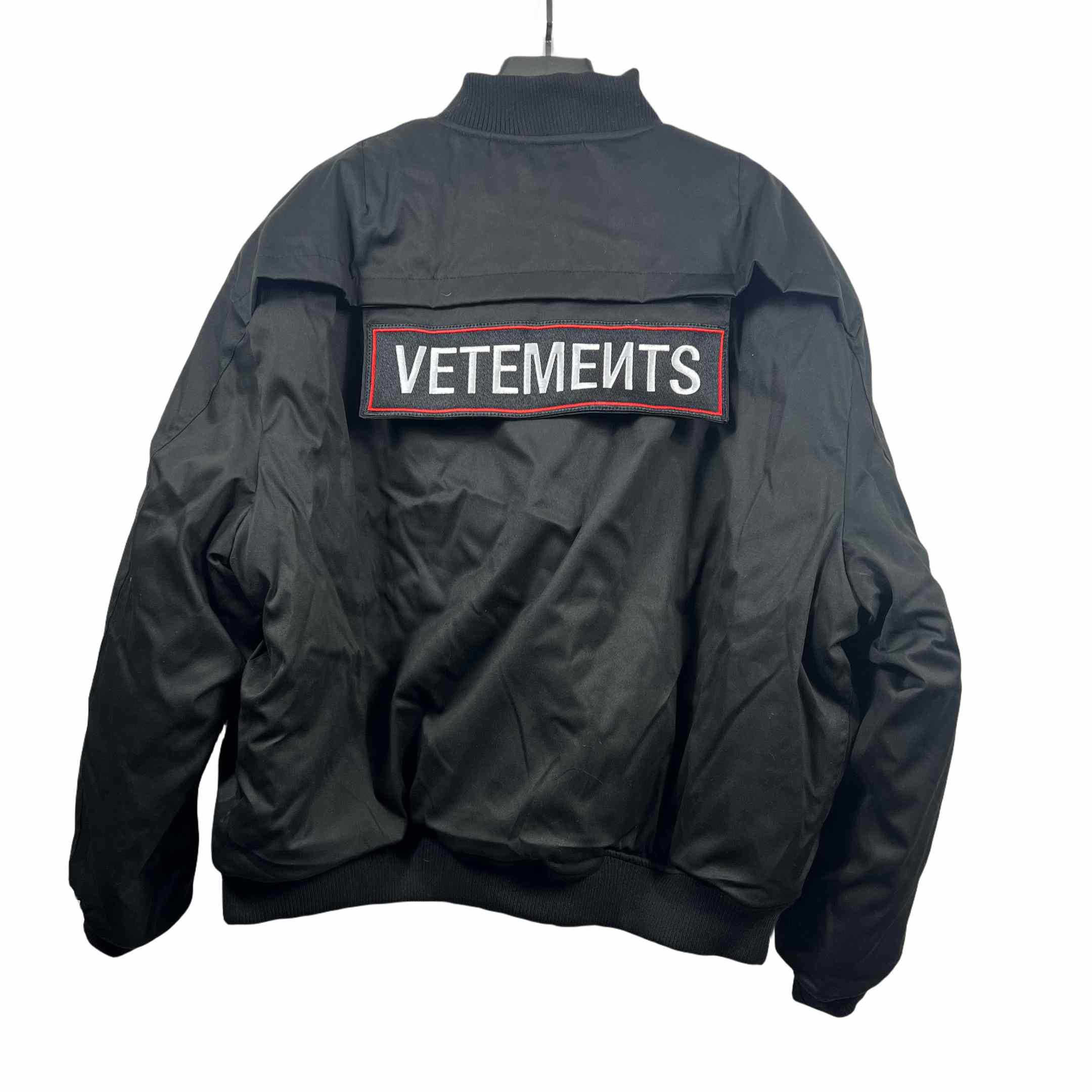 Vetements Black Cotton Patchwork Bomber Jacket - DopestKickz