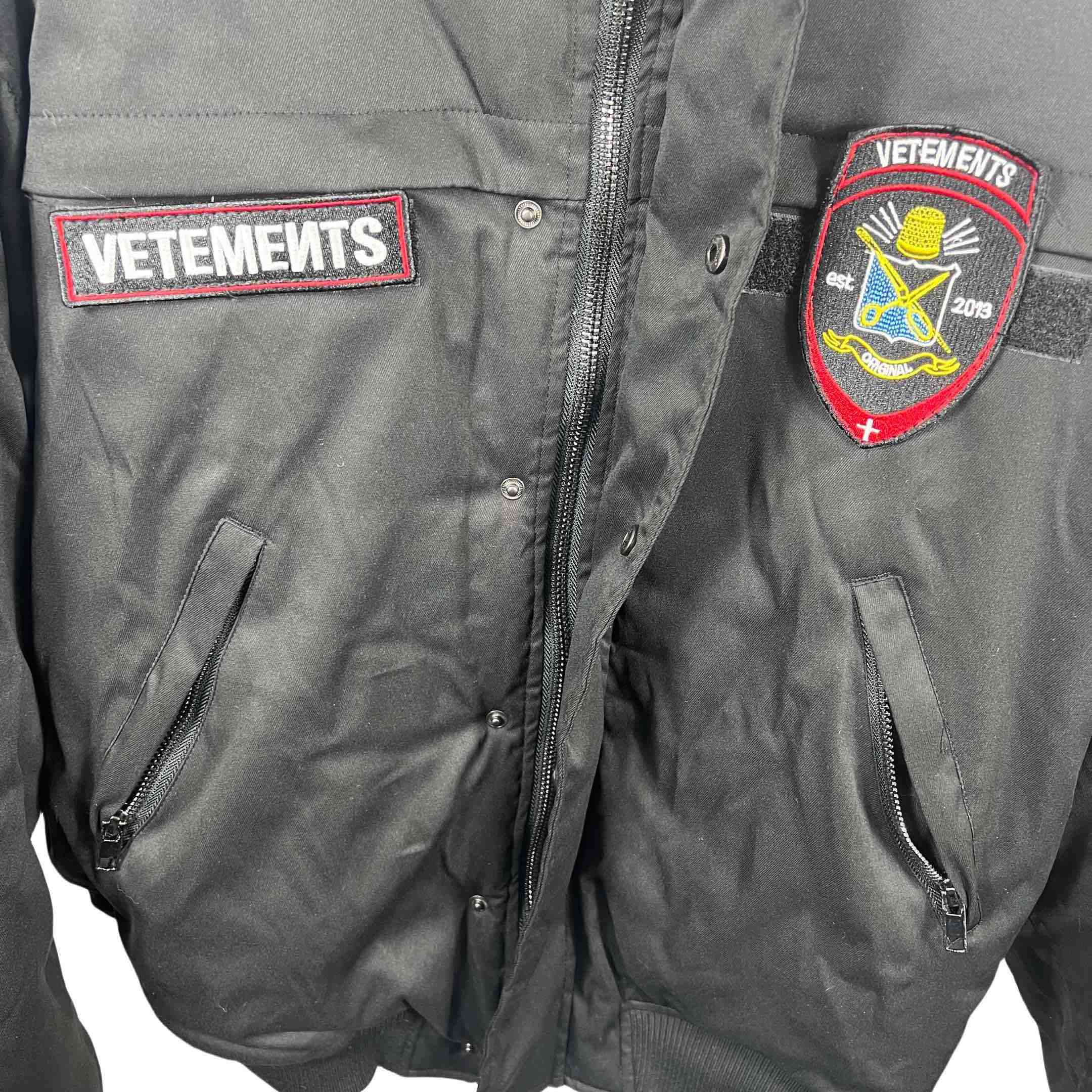 Vetements Black Cotton Patchwork Bomber Jacket - DopestKickz