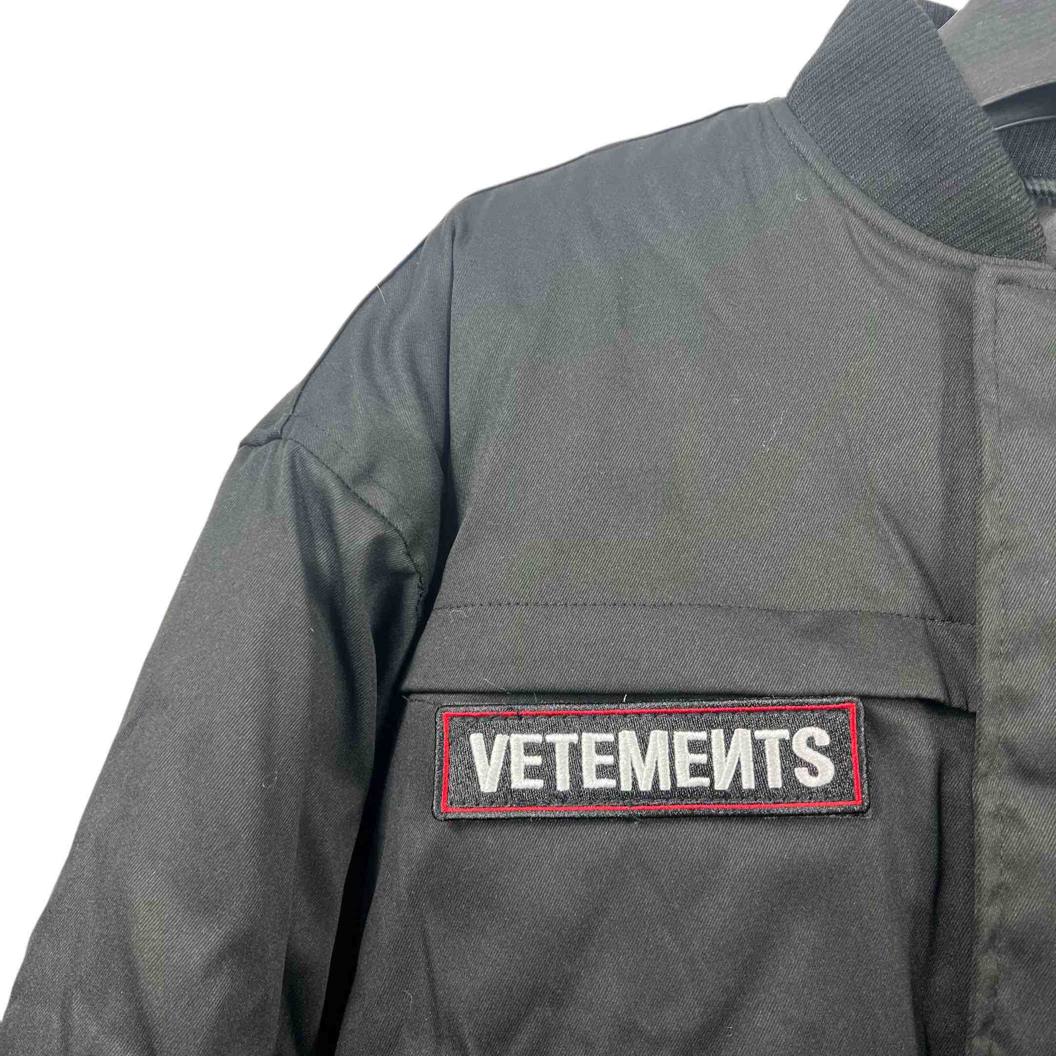 Vetements Black Cotton Patchwork Bomber Jacket - DopestKickz