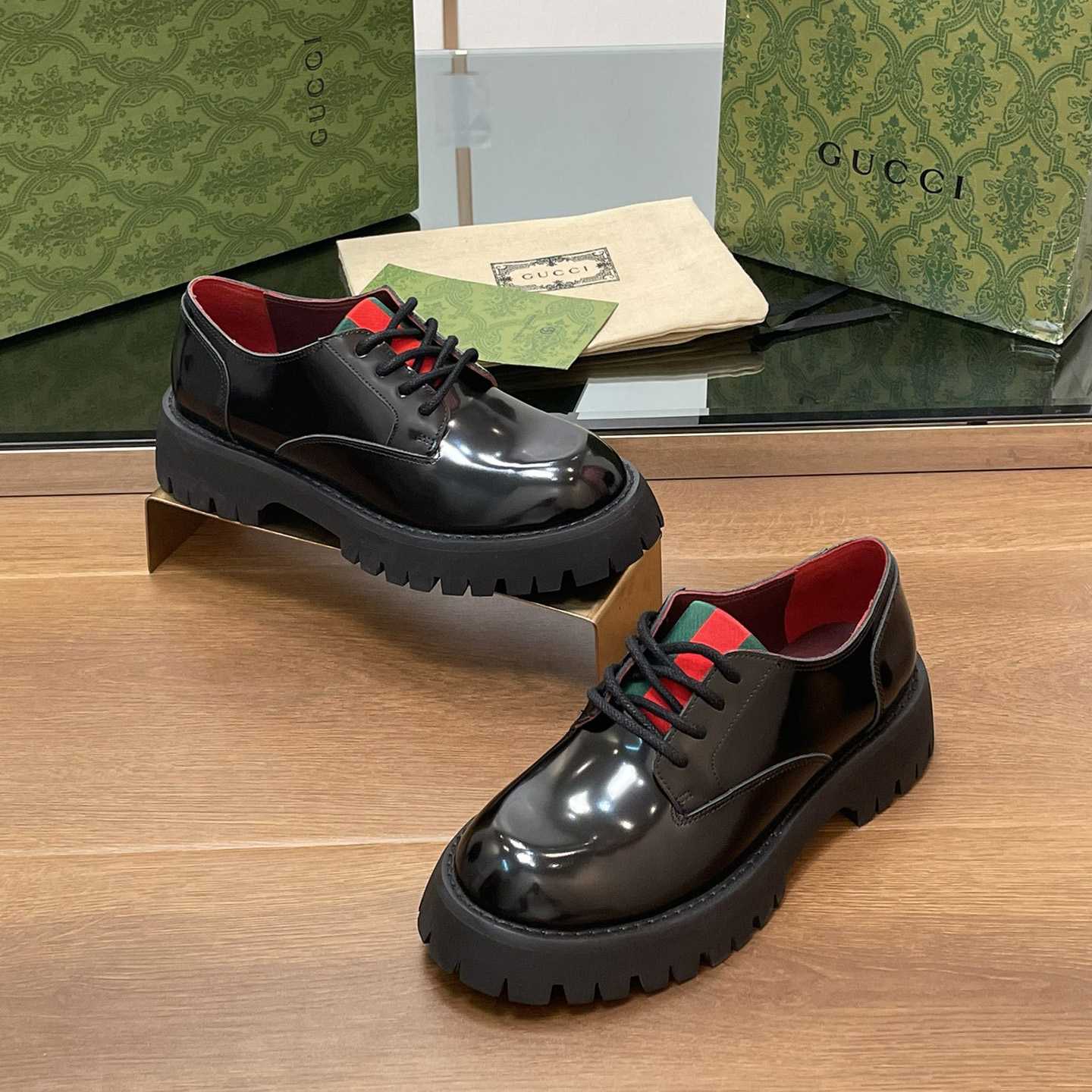 Gucci Women's Lace-up With Web - DopestKickz