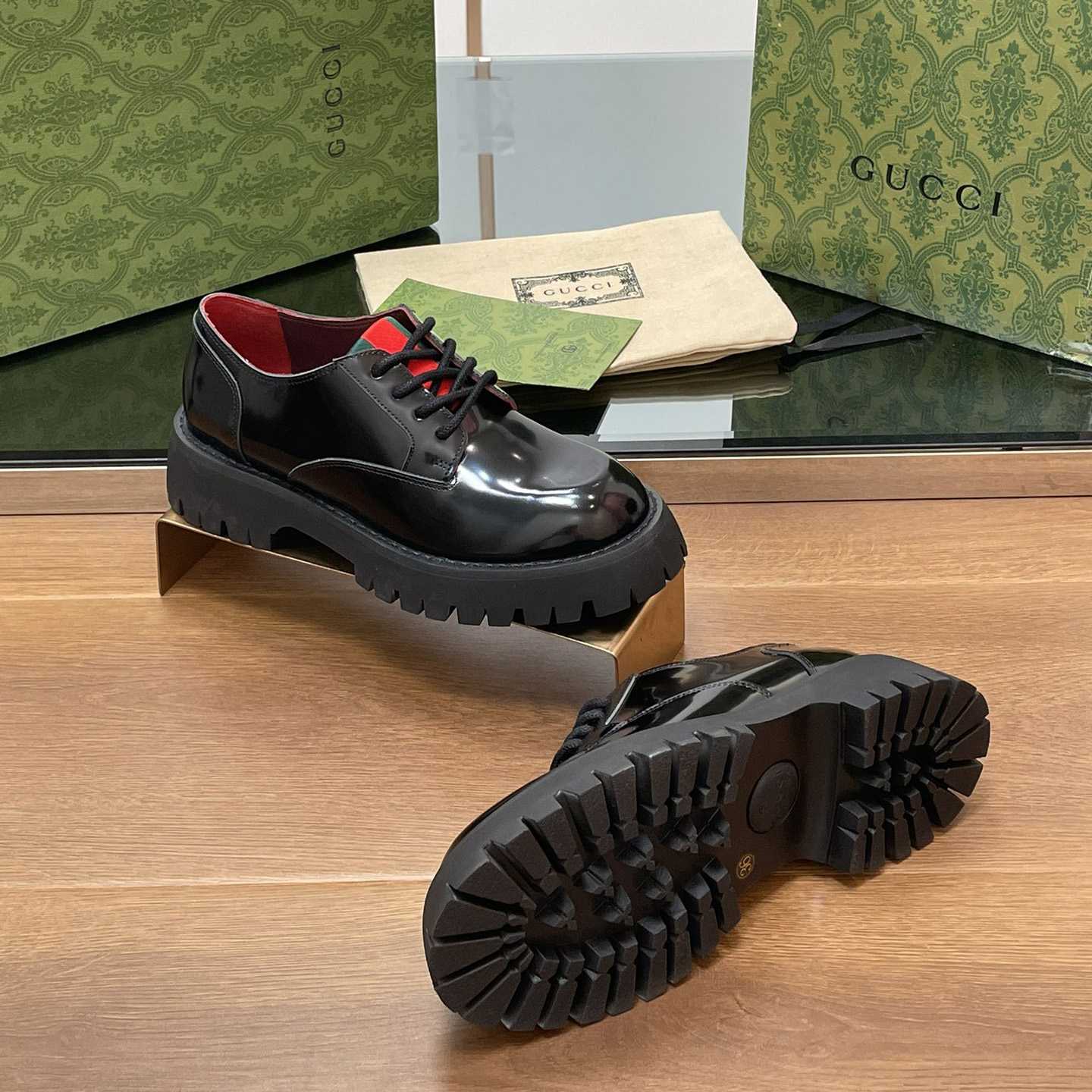 Gucci Women's Lace-up With Web - DopestKickz