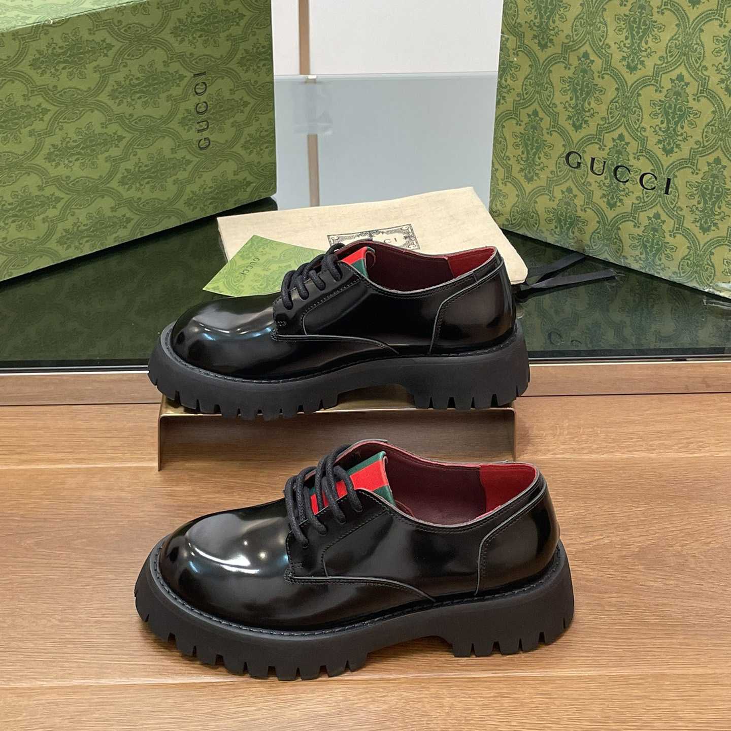 Gucci Women's Lace-up With Web - DopestKickz