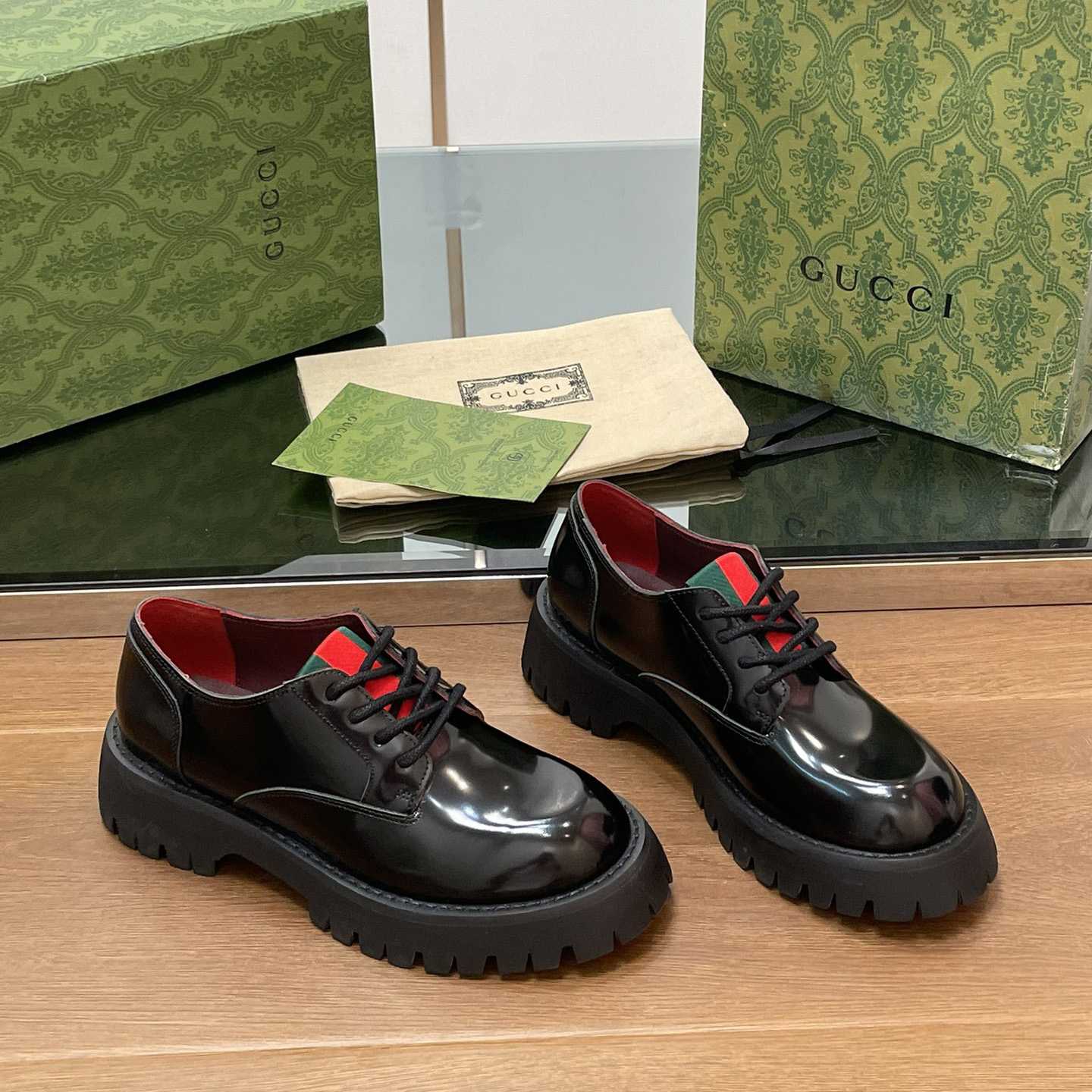 Gucci Women's Lace-up With Web - DopestKickz