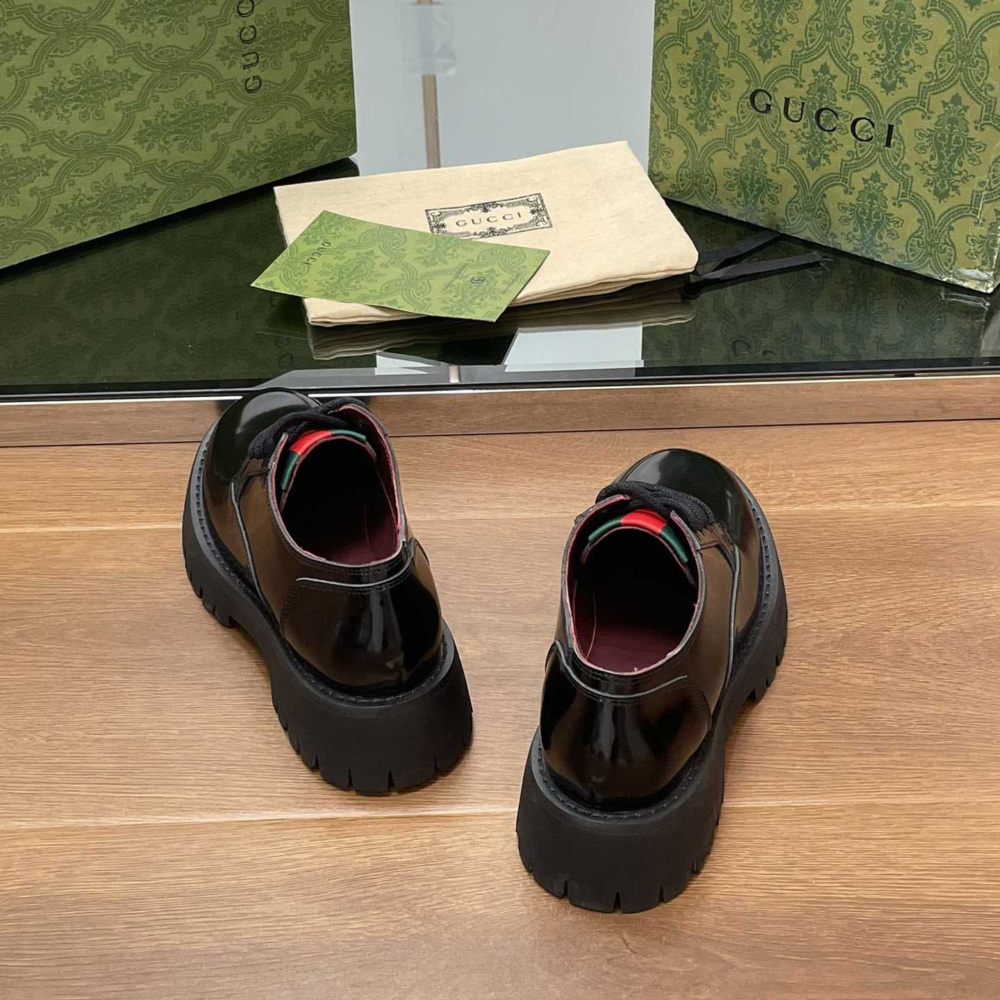 Gucci Women's Lace-up With Web - DopestKickz