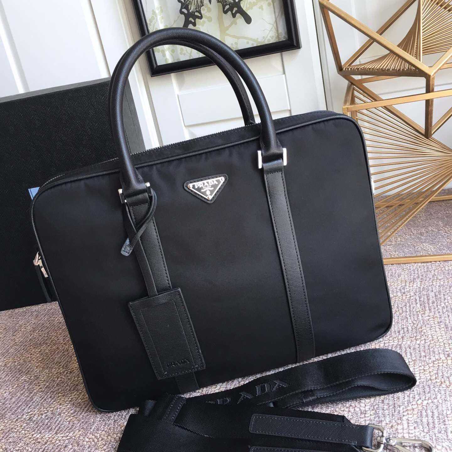 Prada Nylon Slim Briefcase Work Bag (36*28*6.5cm) - DopestKickz