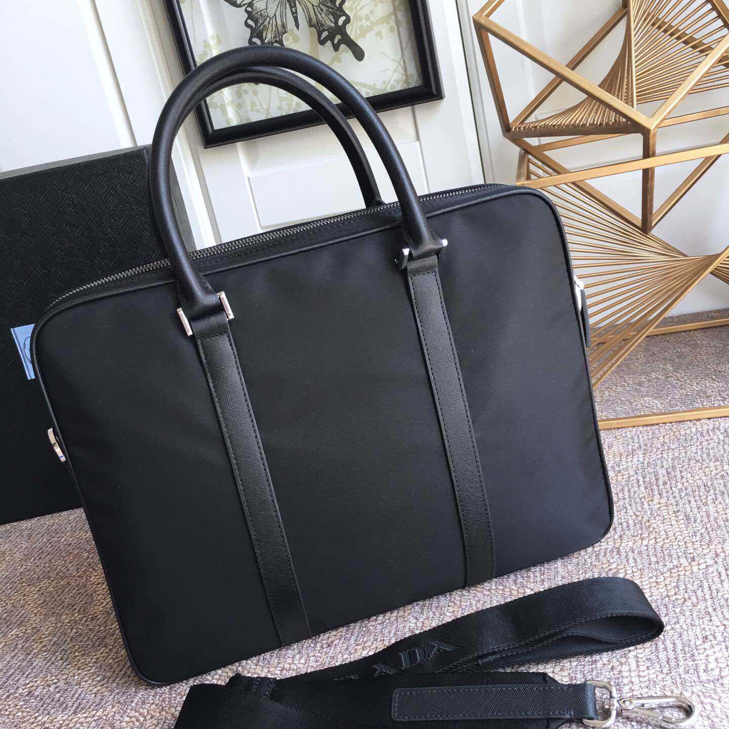Prada Nylon Slim Briefcase Work Bag (36*28*6.5cm) - DopestKickz