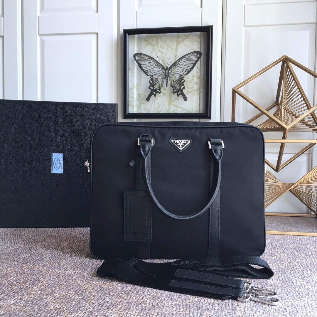 Prada Nylon Slim Briefcase Work Bag (36*28*6.5cm) - DopestKickz