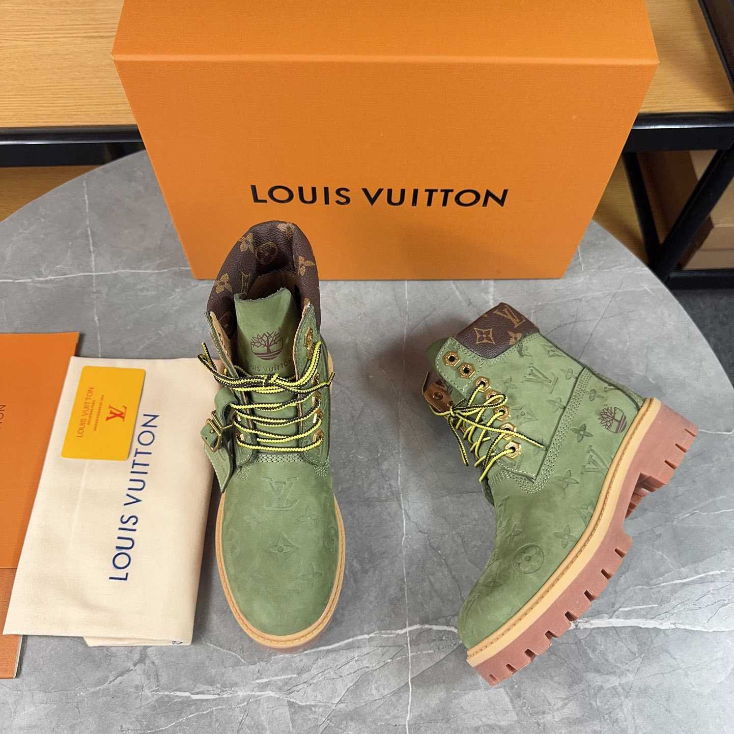 Louis Vuitton x Timberland Monogram Ankle Boot - DopestKickz