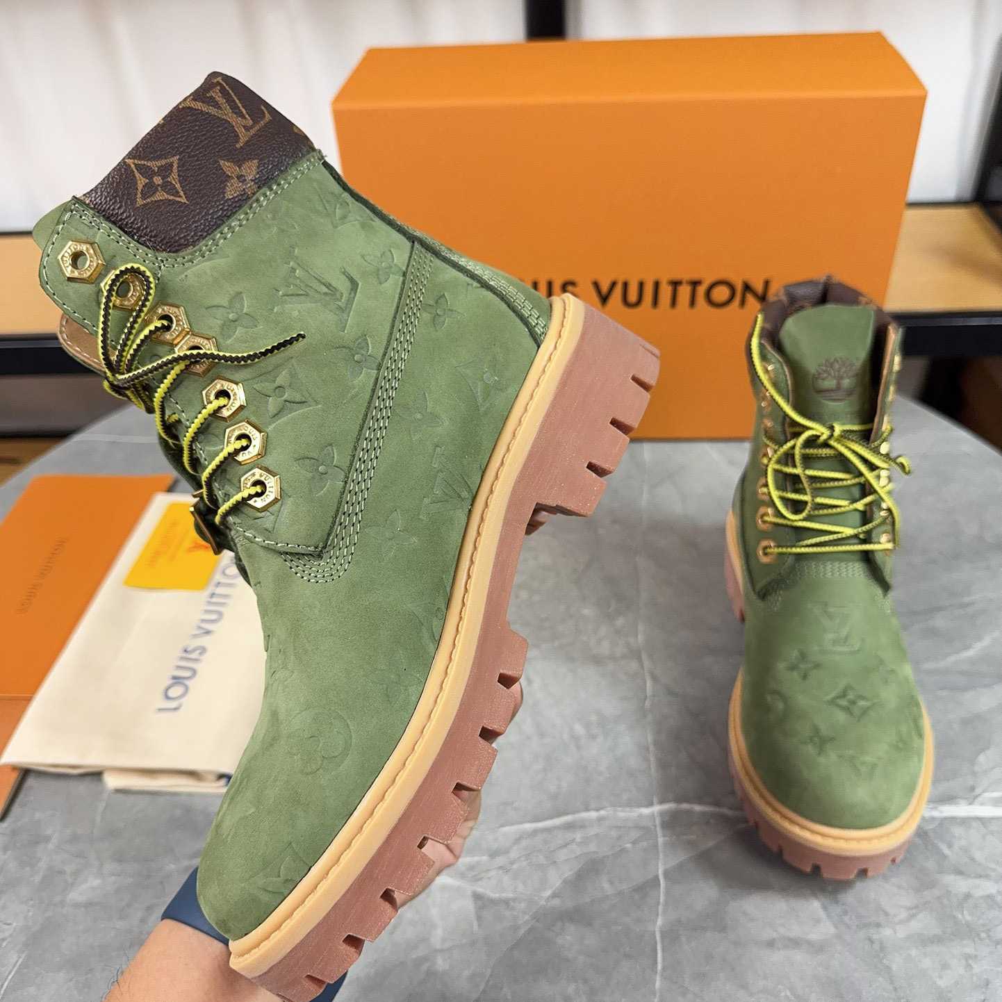 Louis Vuitton x Timberland Monogram Ankle Boot - DopestKickz