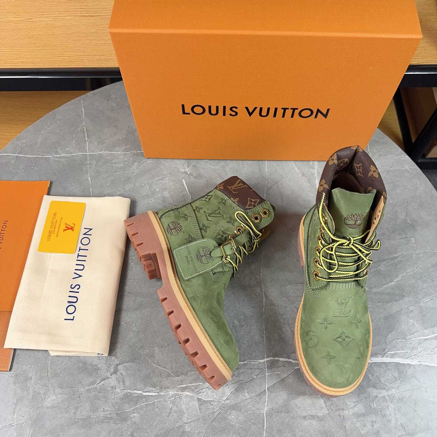 Louis Vuitton x Timberland Monogram Ankle Boot - DopestKickz