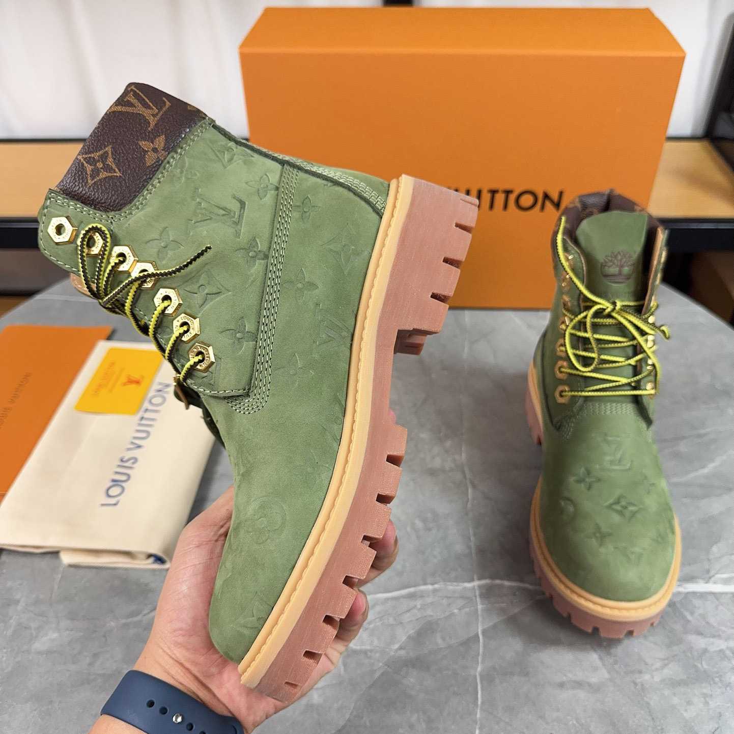Louis Vuitton x Timberland Monogram Ankle Boot - DopestKickz