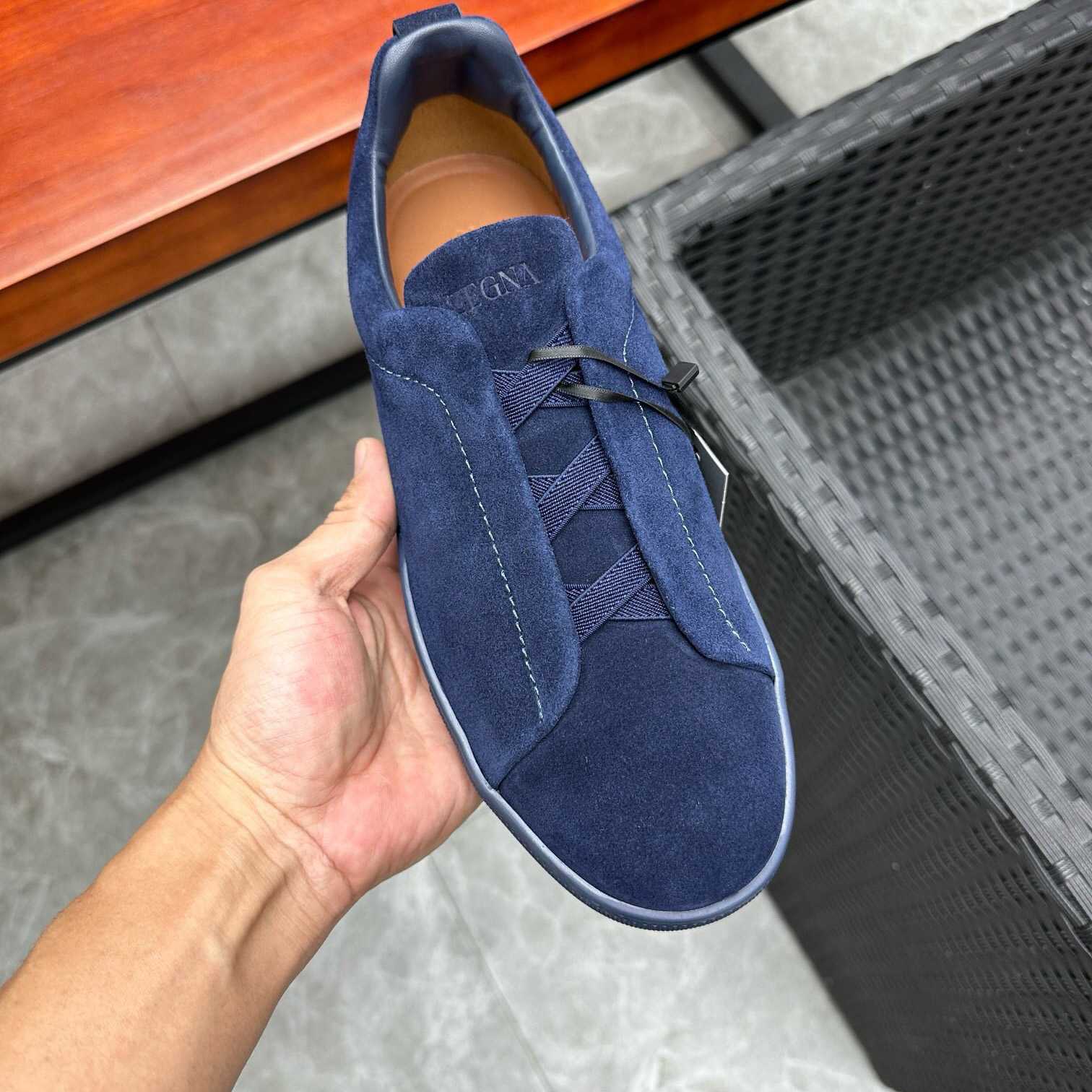 Zegna Suede Triple Stitch™ Sneakers - DopestKickz