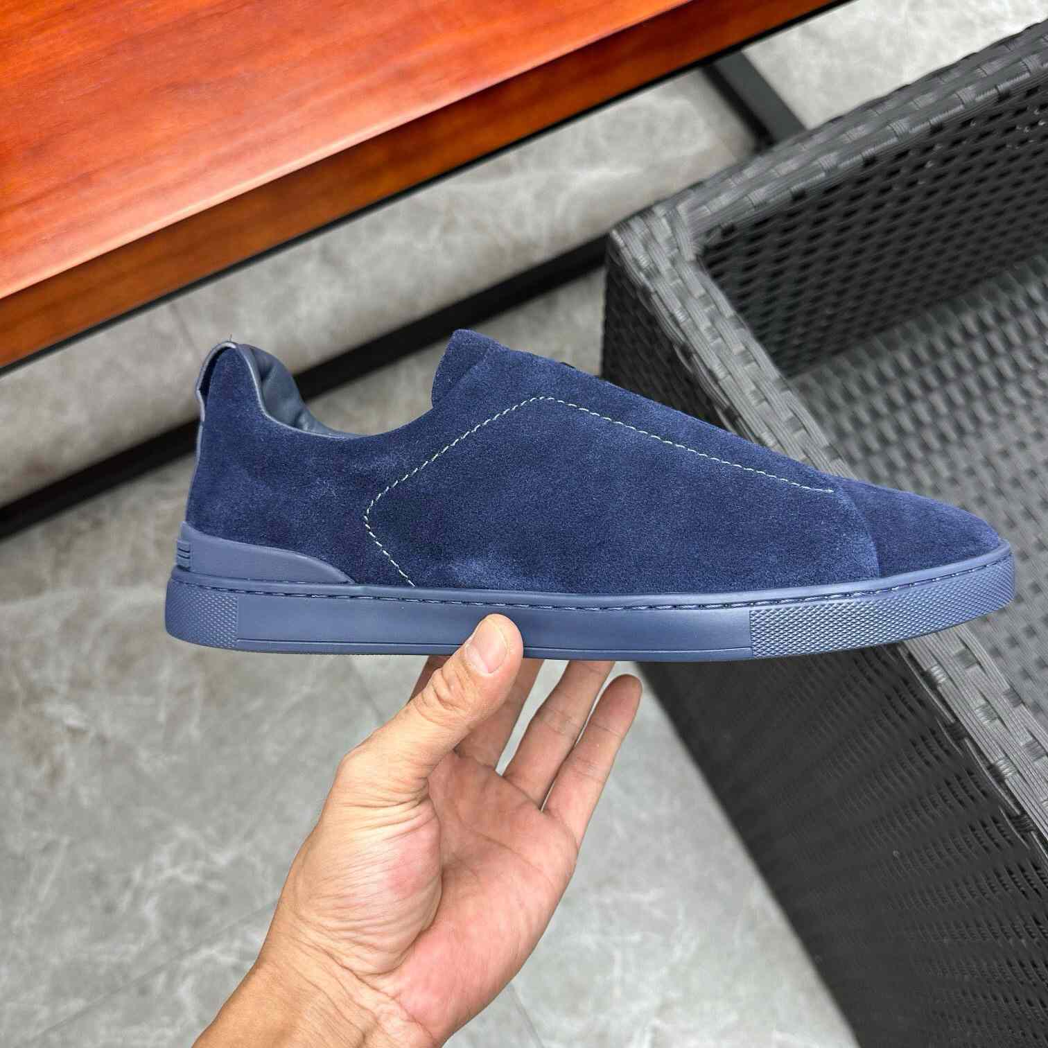 Zegna Suede Triple Stitch™ Sneakers - DopestKickz