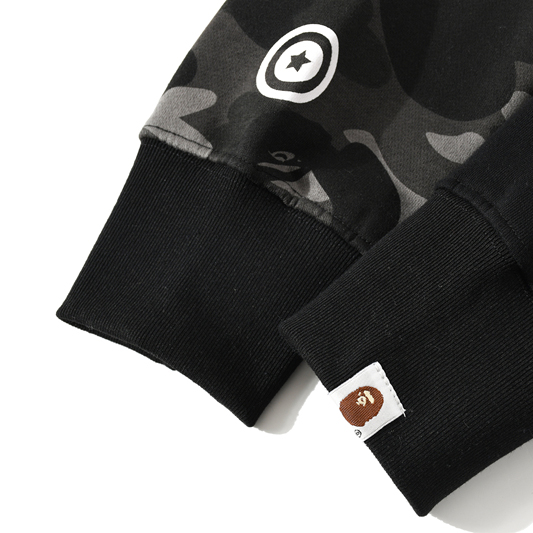 Bape Color Camo Tiger Shark Full Zip Double Hoodie - DopestKickz