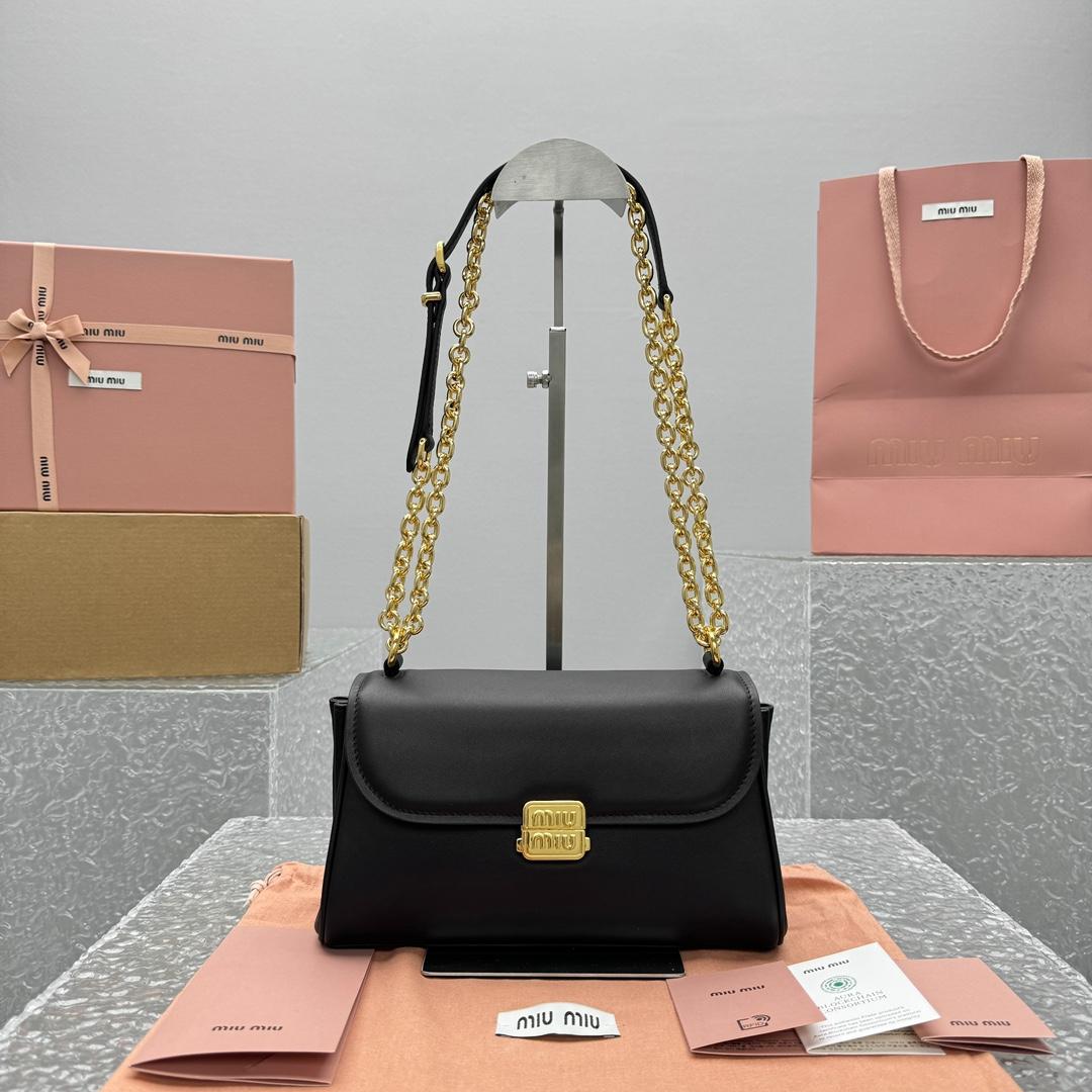 Miu Miu Leather Shoulder Bag - DopestKickz