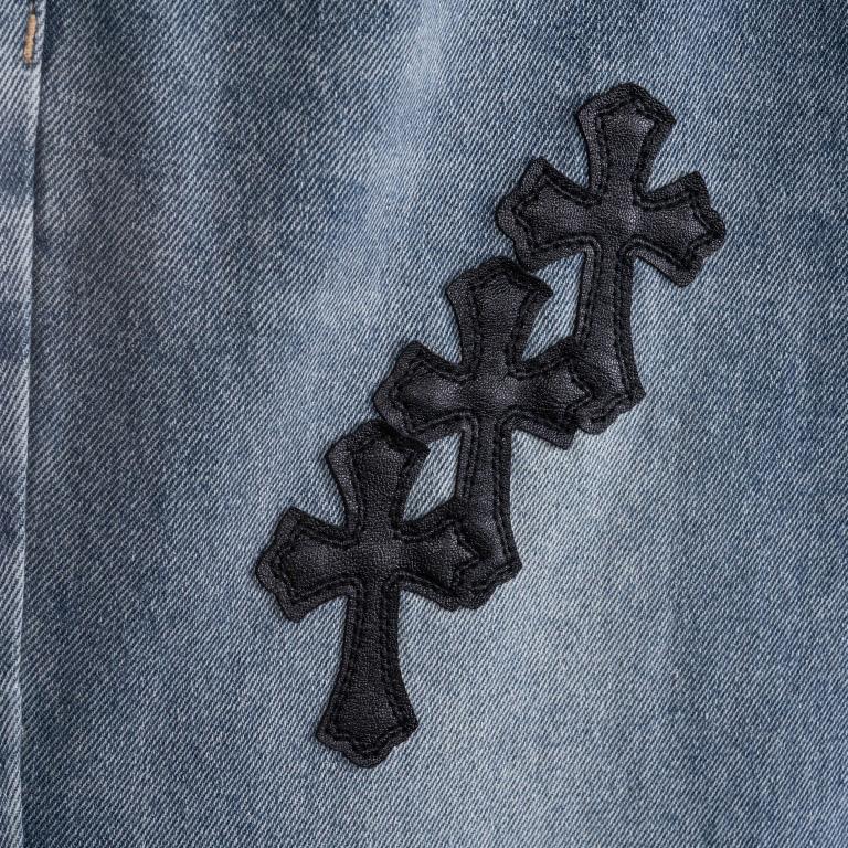Chrome Heart Cross Patch Jeans - DopestKickz