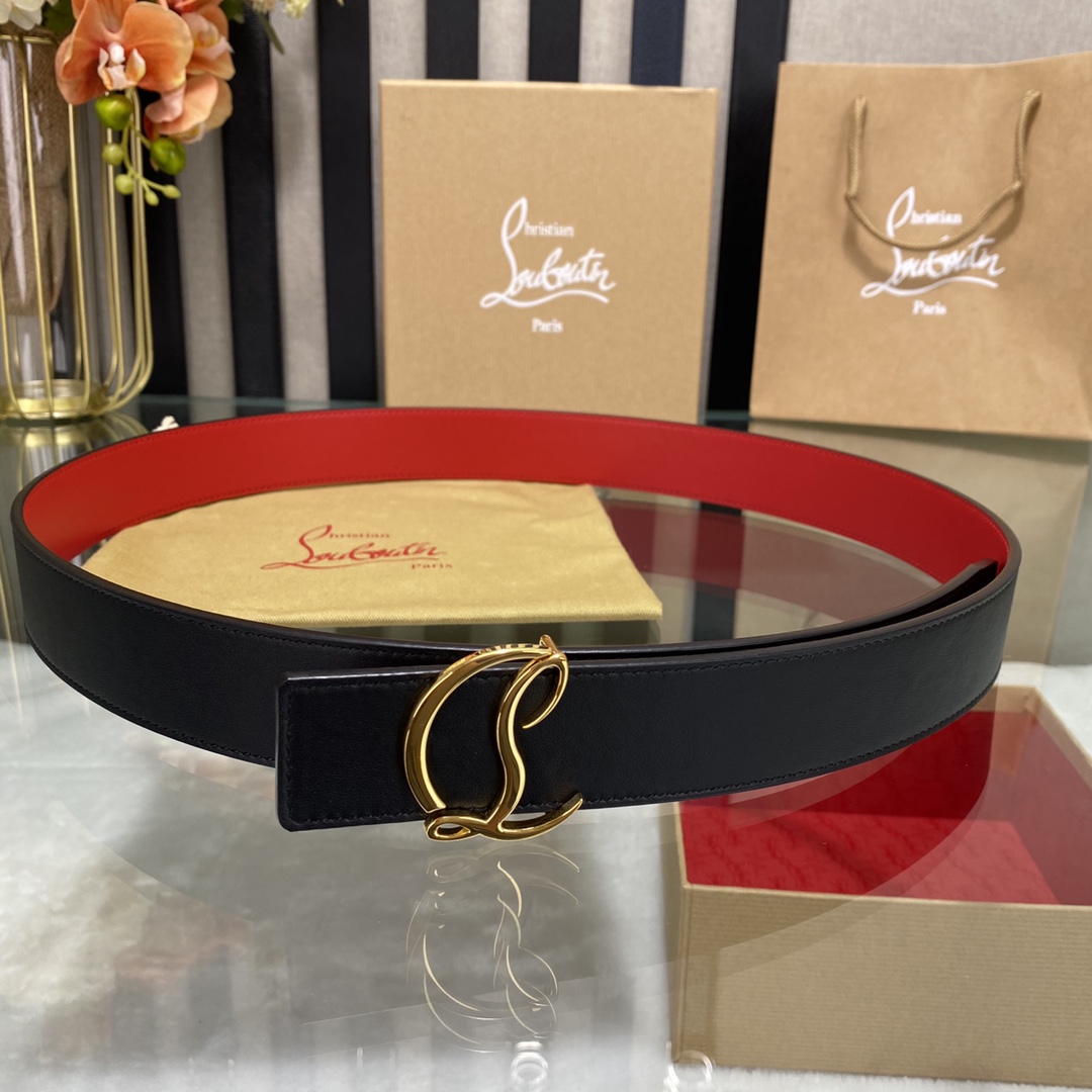 Christian Louboutin Logo Leather Belt  - DopestKickz