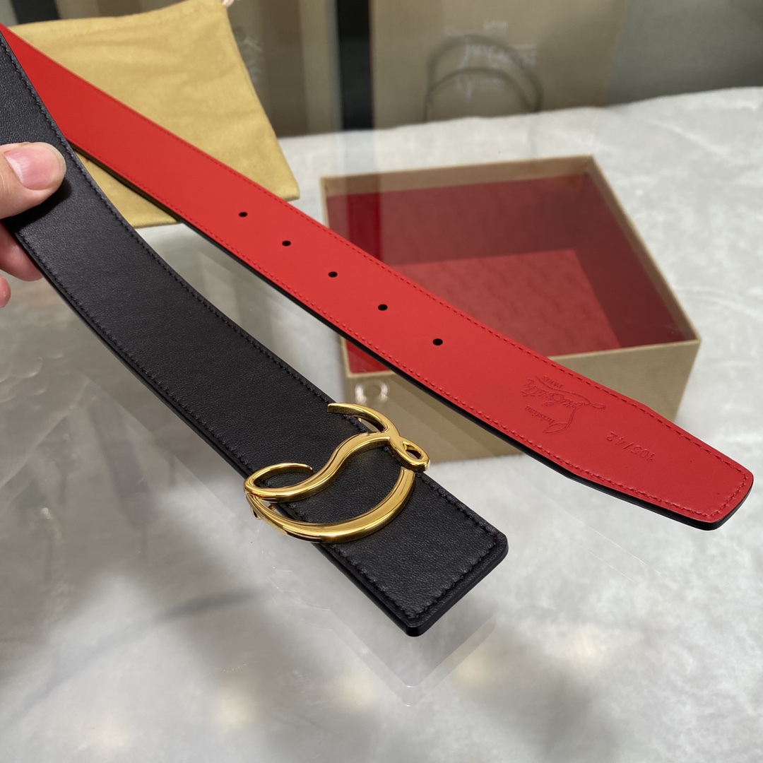 Christian Louboutin Logo Leather Belt  - DopestKickz