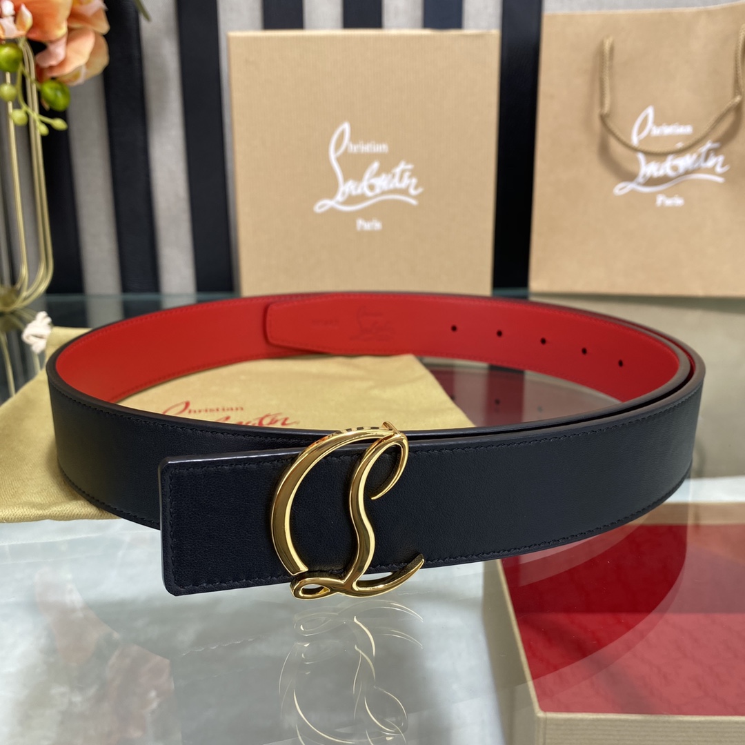 Christian Louboutin Logo Leather Belt  - DopestKickz