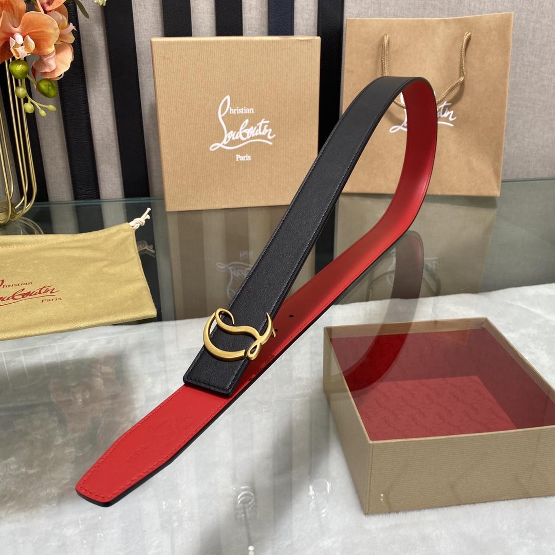 Christian Louboutin Logo Leather Belt  - DopestKickz