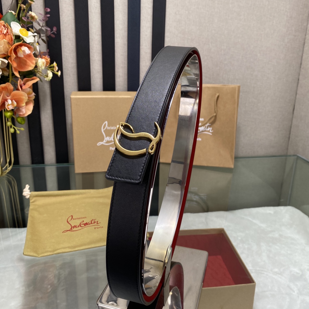 Christian Louboutin Logo Leather Belt  - DopestKickz