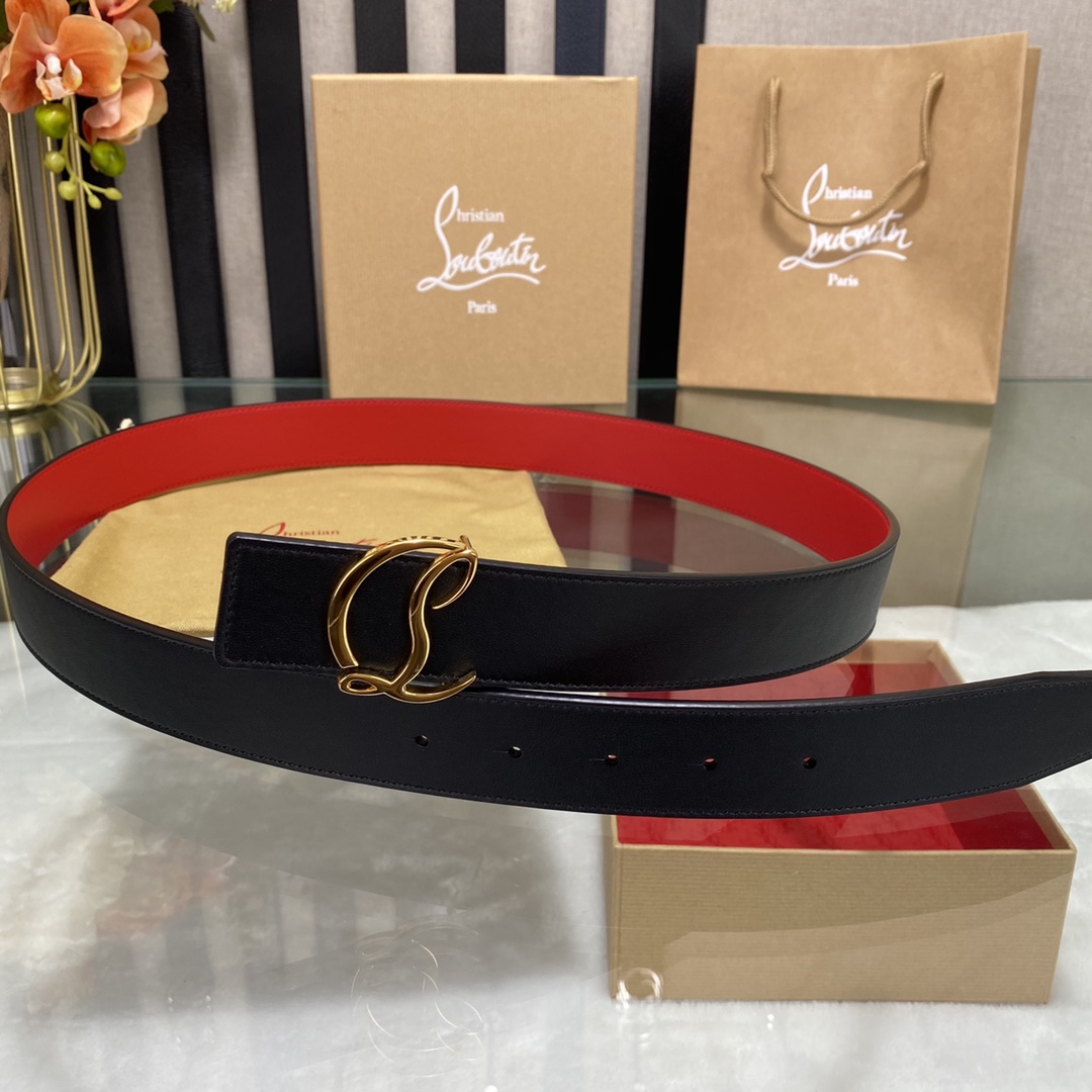Christian Louboutin Logo Leather Belt  - DopestKickz