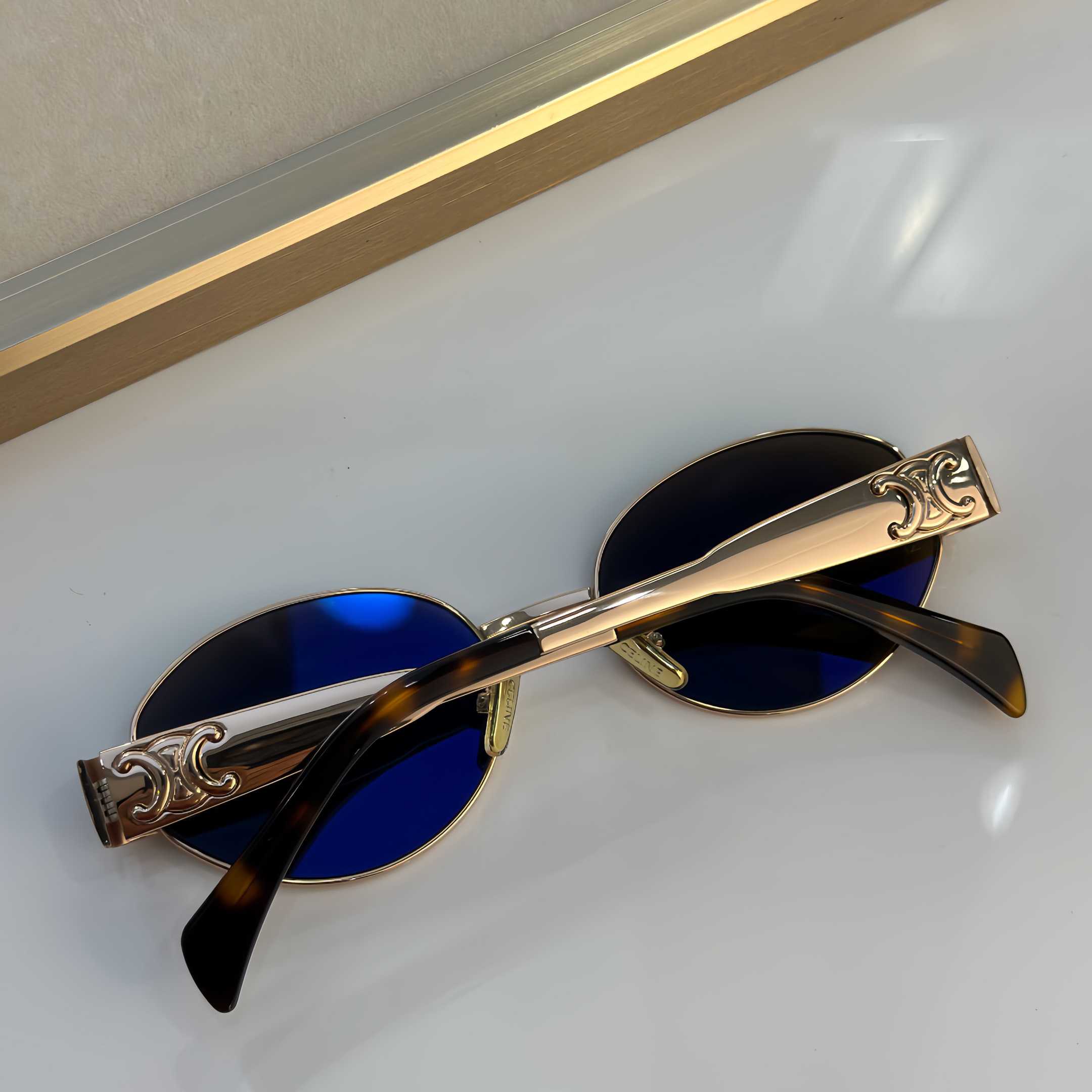 Celine Triomphe Metal 01 Sunglasses In Metal - DopestKickz