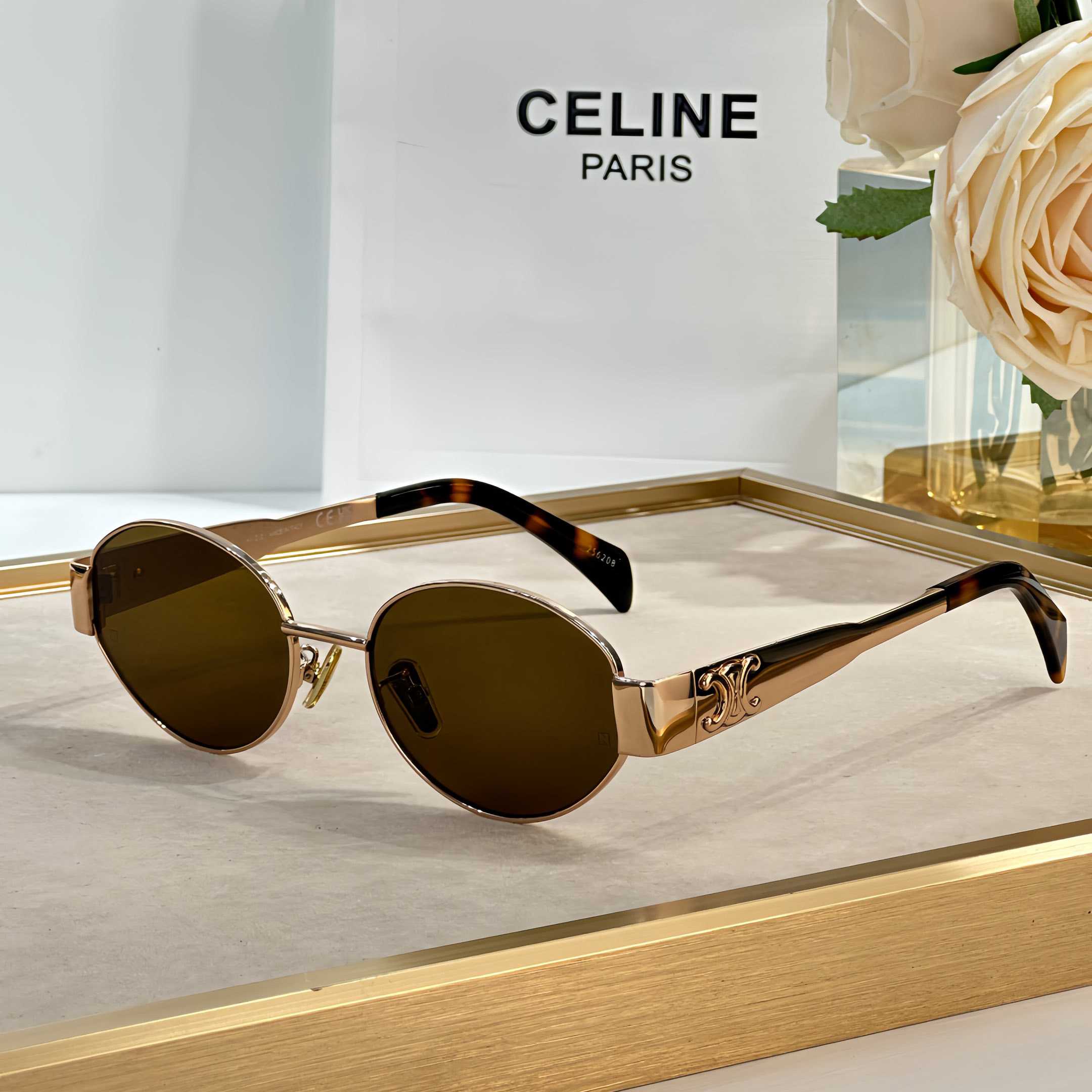 Celine Triomphe Metal 01 Sunglasses In Metal - DopestKickz