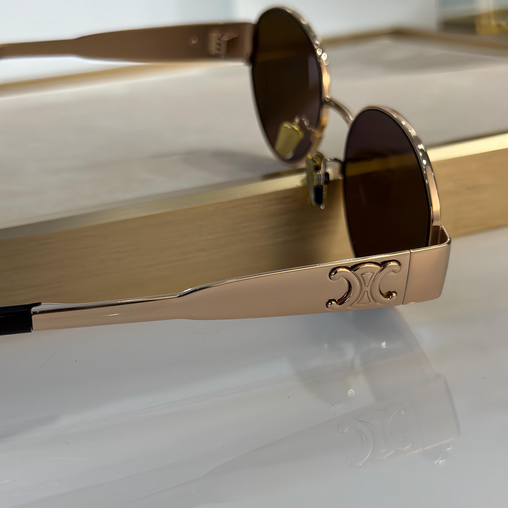 Celine Triomphe Metal 01 Sunglasses In Metal - DopestKickz