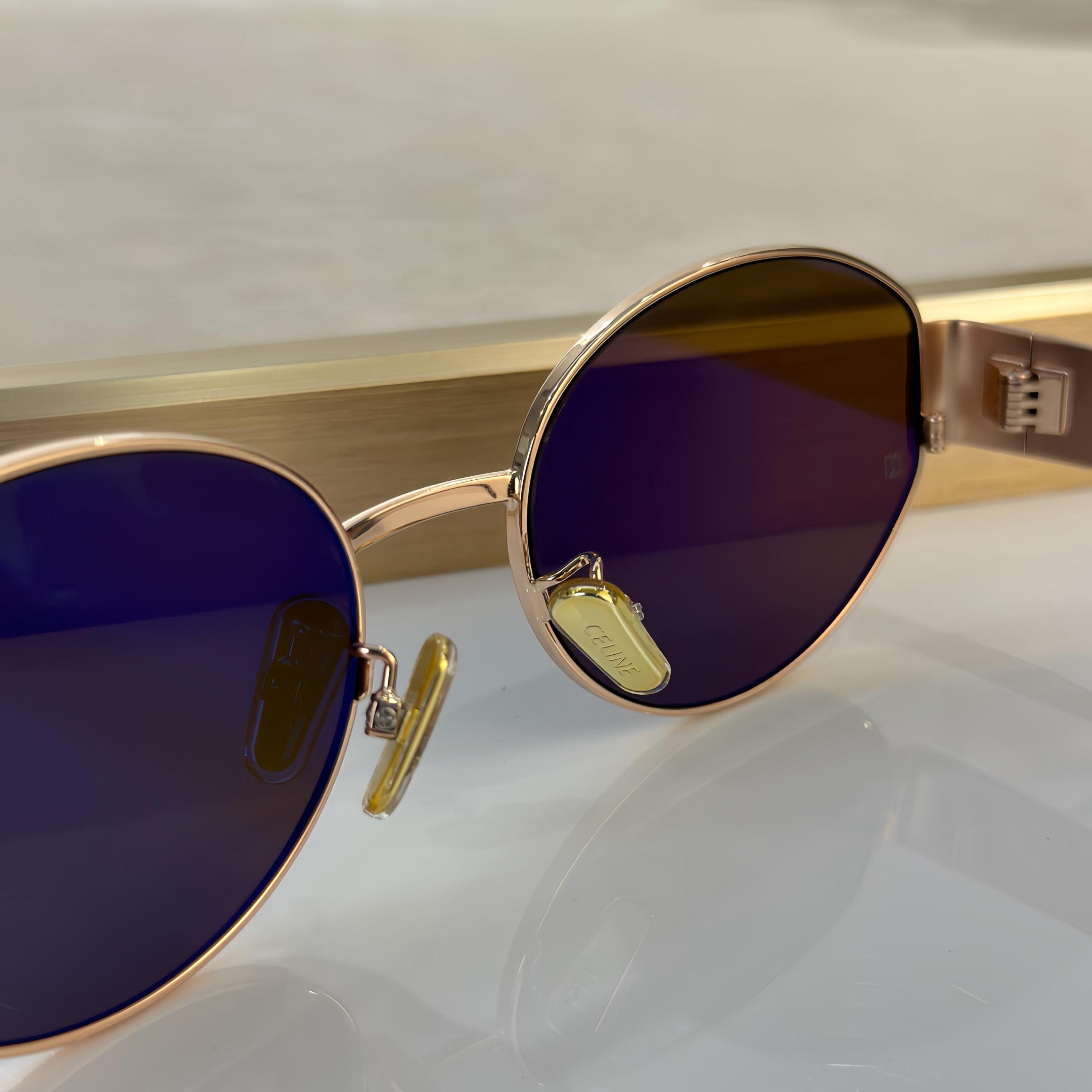 Celine Triomphe Metal 01 Sunglasses In Metal - DopestKickz