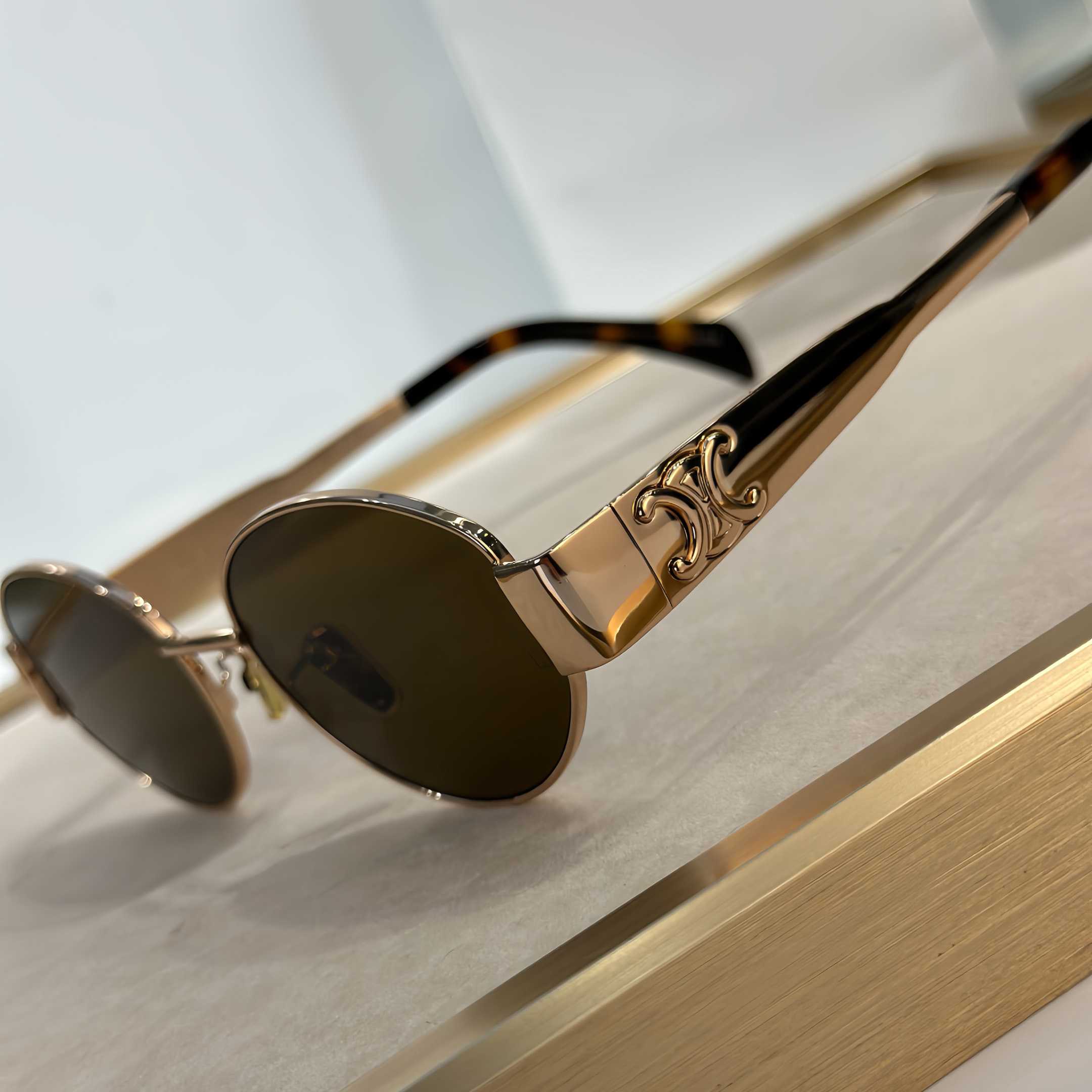 Celine Triomphe Metal 01 Sunglasses In Metal - DopestKickz