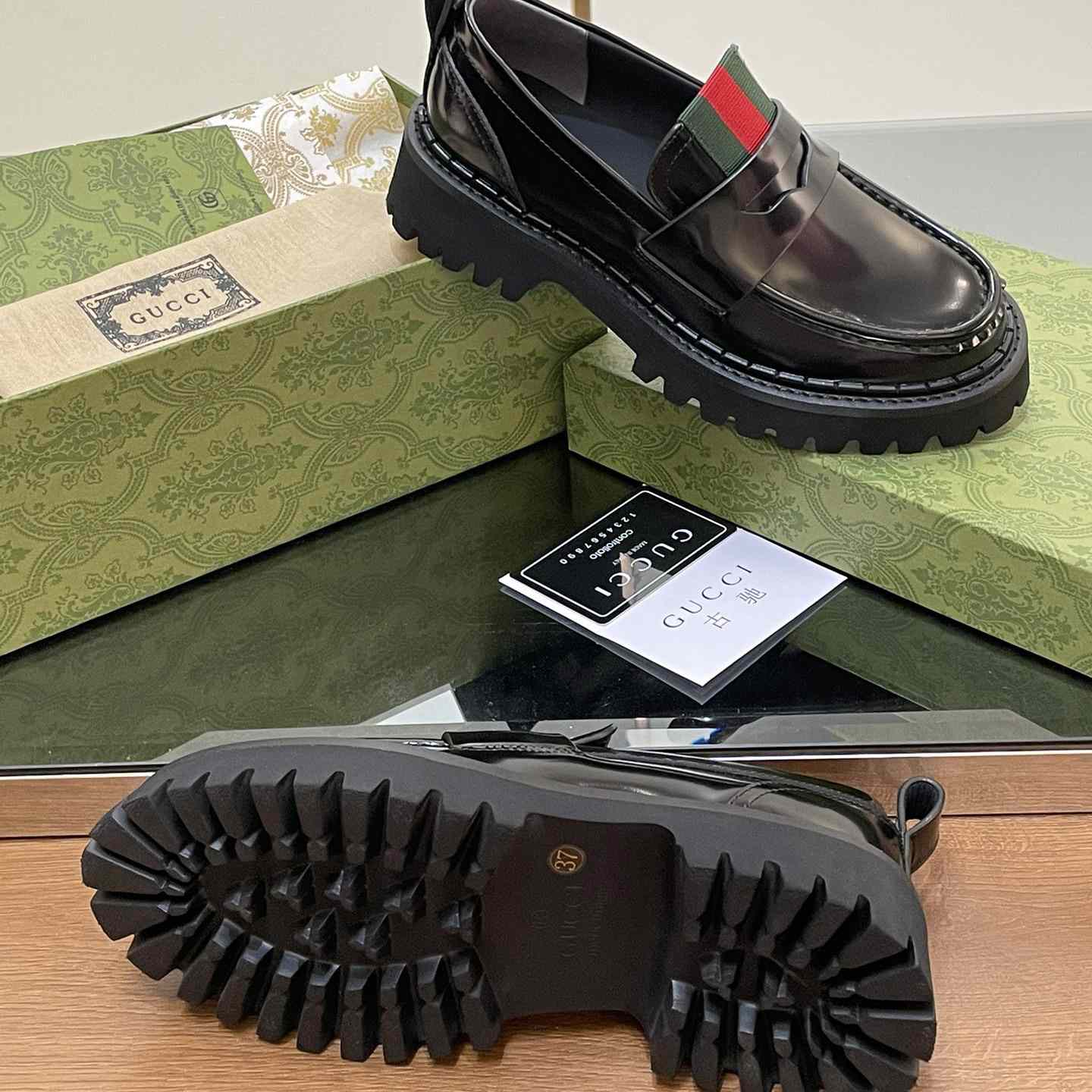 Gucci Women's Loafer With Web - DopestKickz