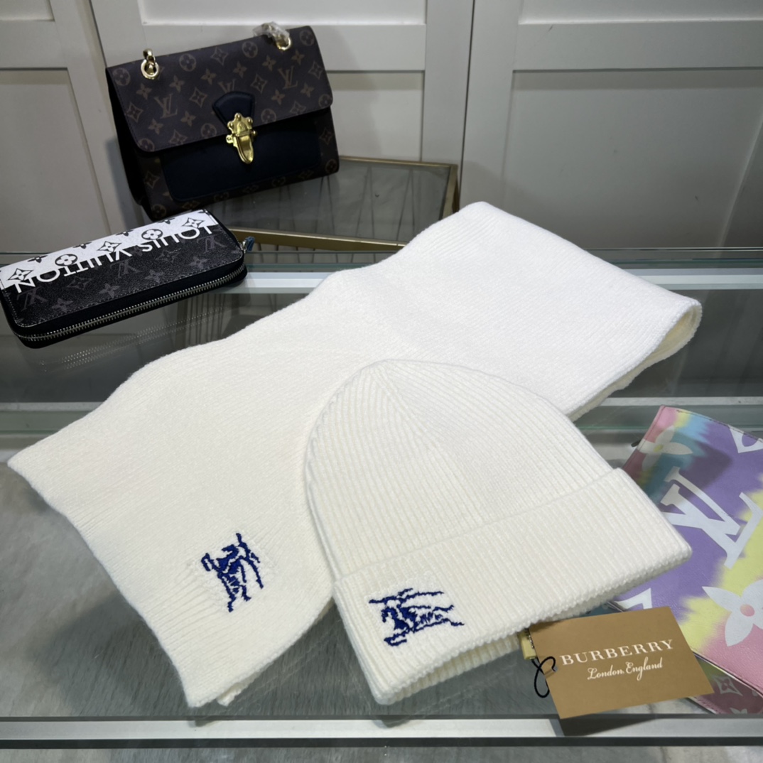 Burberry KD-embroidered Ribbed-knit Scarf & Beanie - DopestKickz