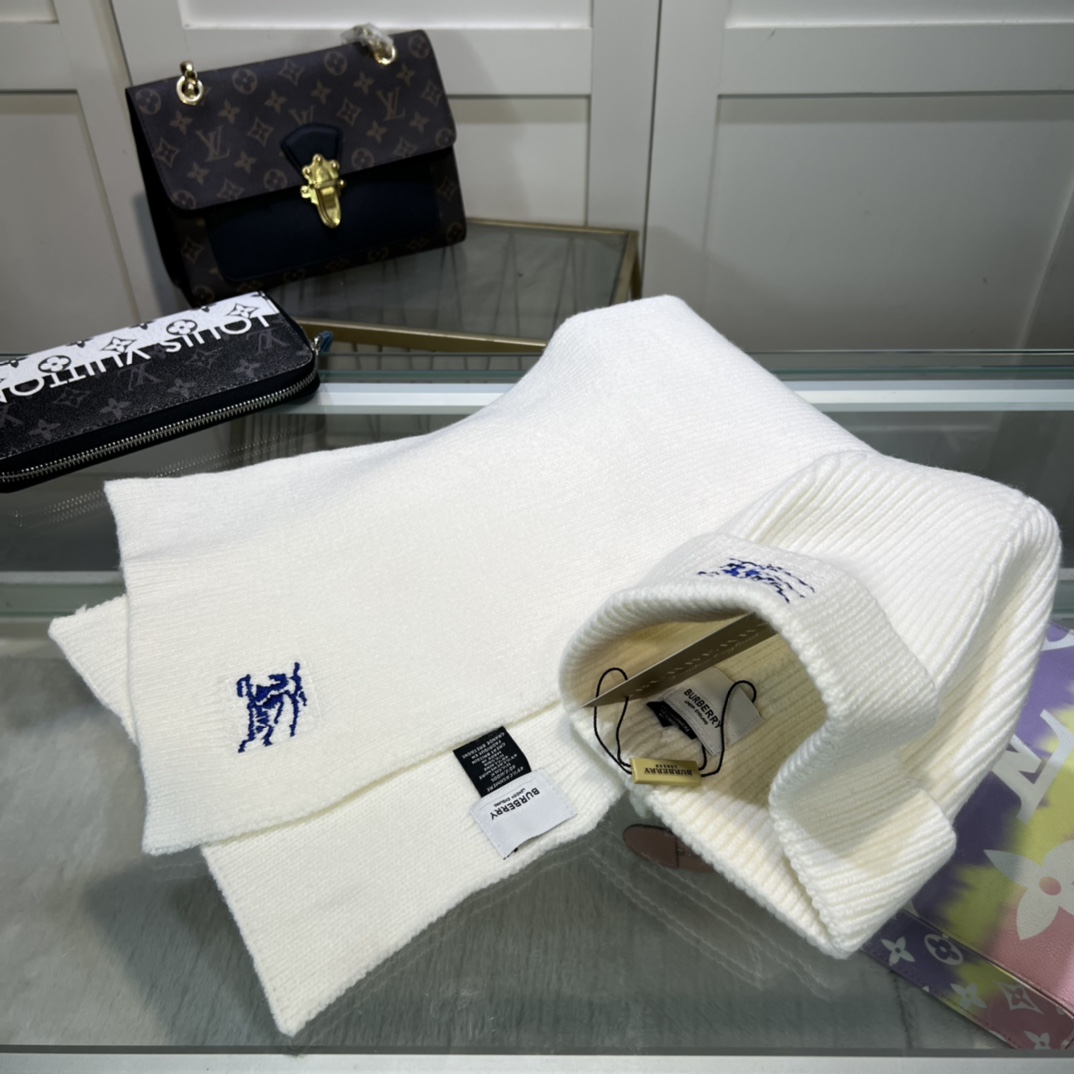 Burberry KD-embroidered Ribbed-knit Scarf & Beanie - DopestKickz
