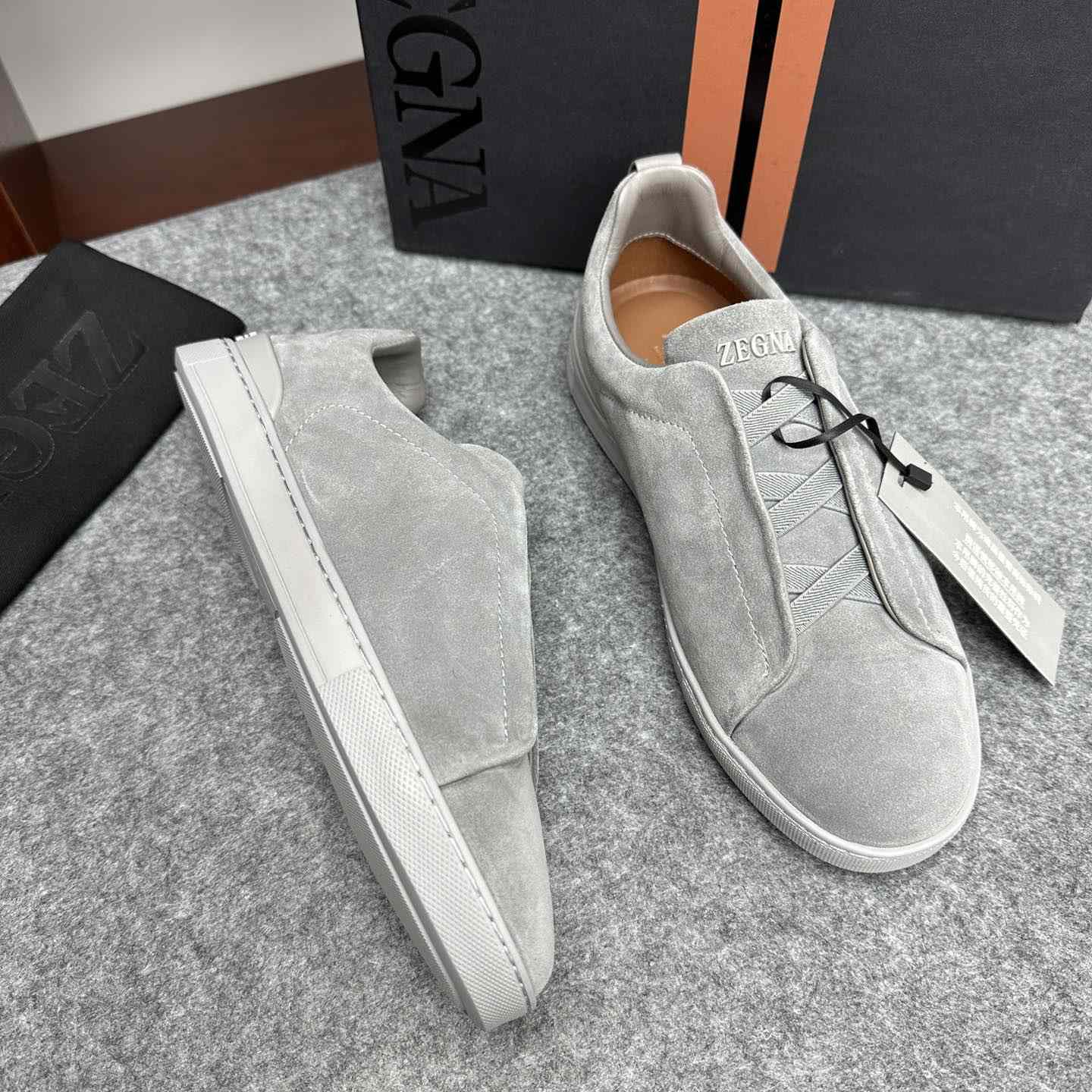 Zegna Suede Triple Stitch™ Sneakers - DopestKickz