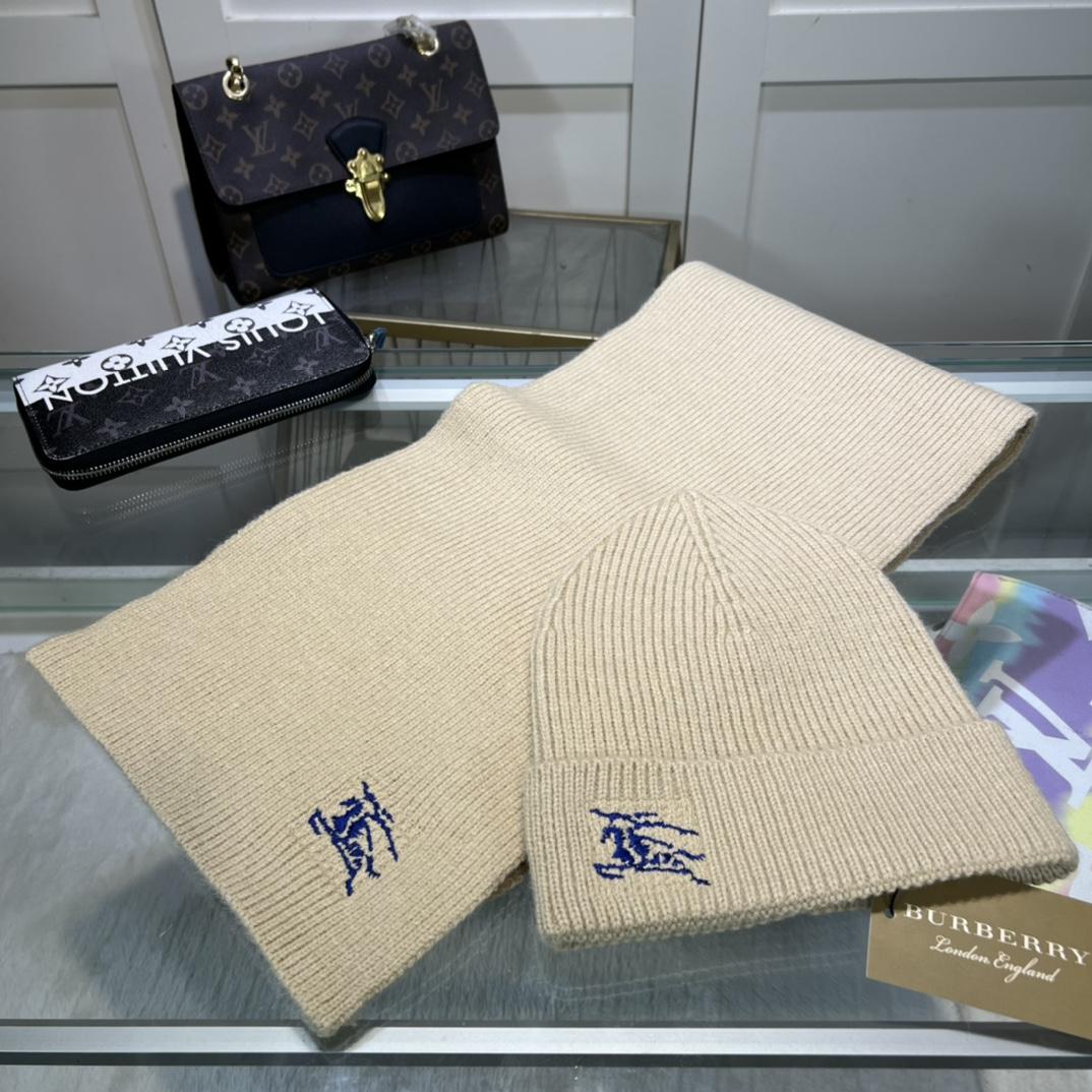 Burberry KD-embroidered Ribbed-knit Scarf & Beanie - DopestKickz