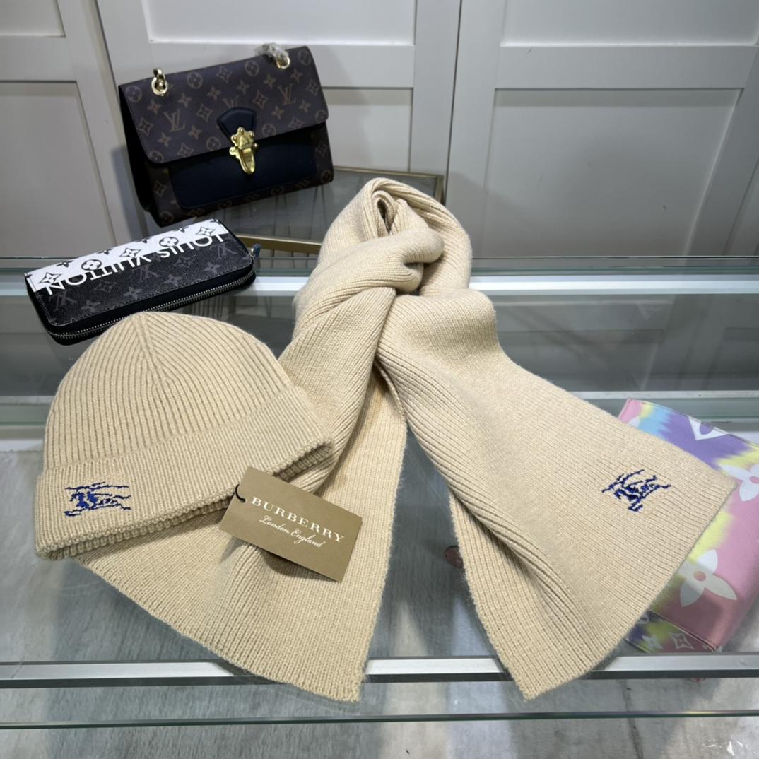 Burberry KD-embroidered Ribbed-knit Scarf & Beanie - DopestKickz