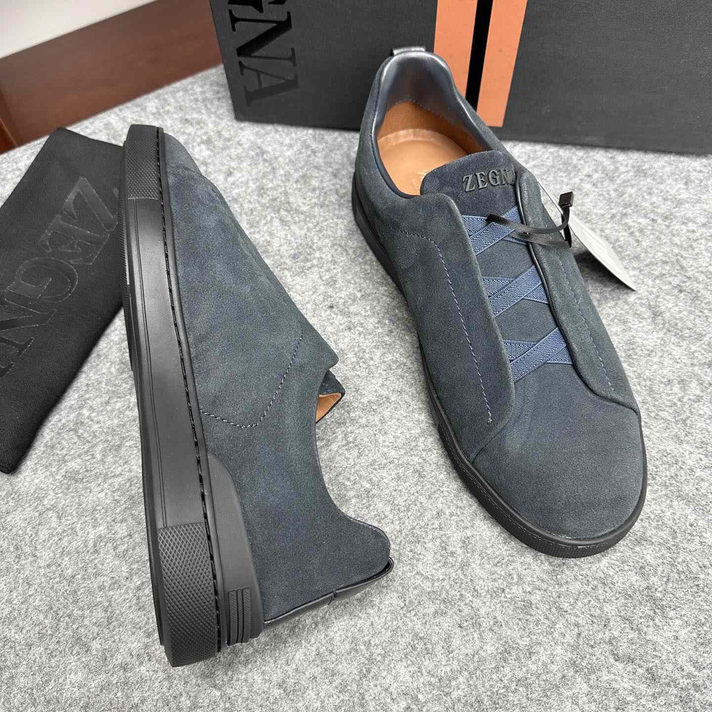 Zegna Suede Triple Stitch™ Sneakers - DopestKickz