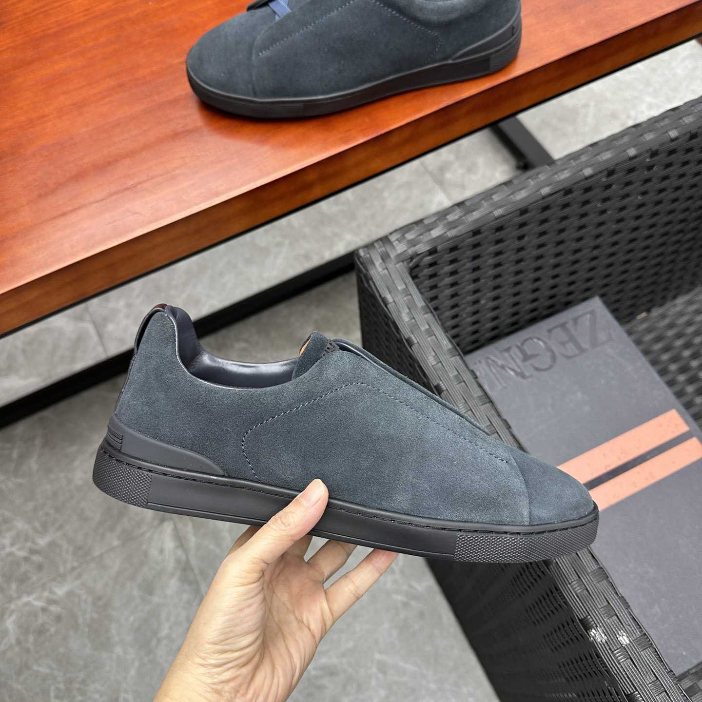Zegna Suede Triple Stitch™ Sneakers - DopestKickz