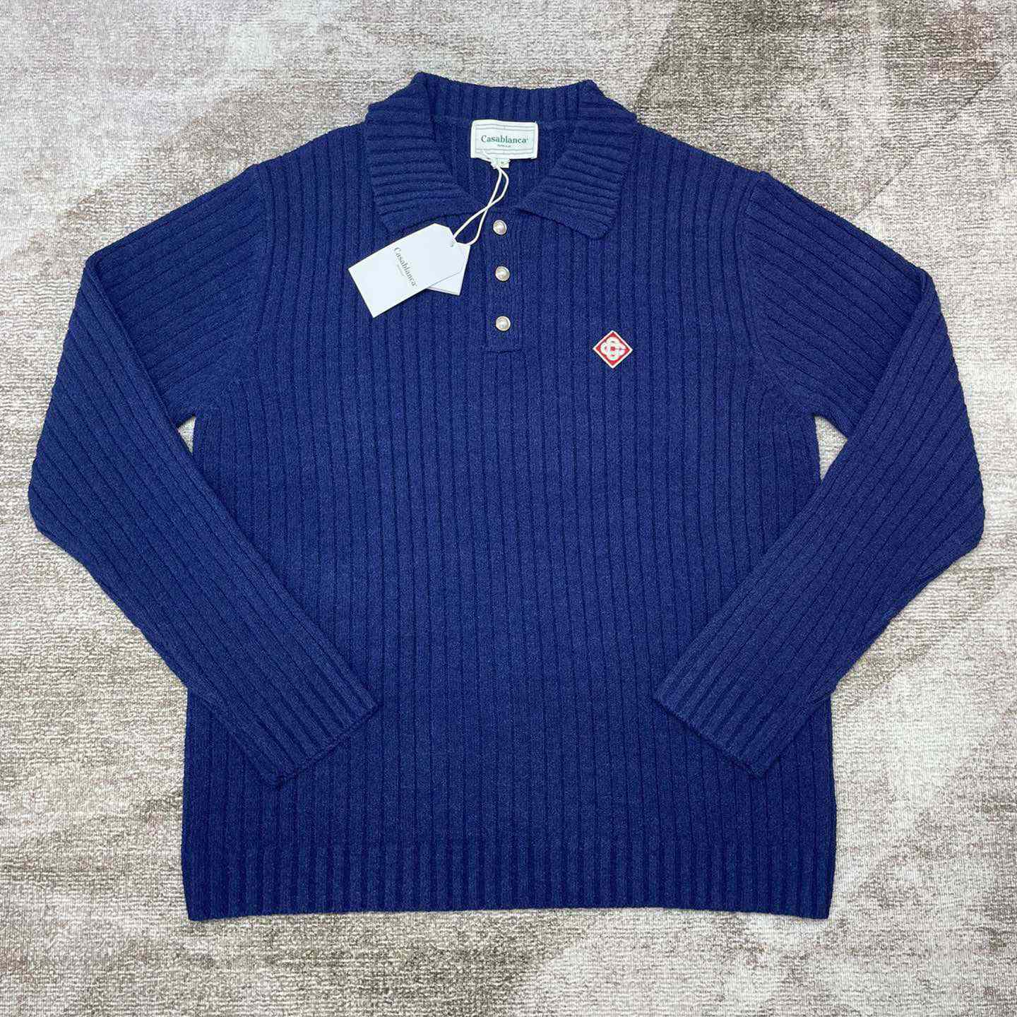 Casablanca  Ribbed Bouclé Cotton-Blend Polo Shirt   D0066 - DopestKickz