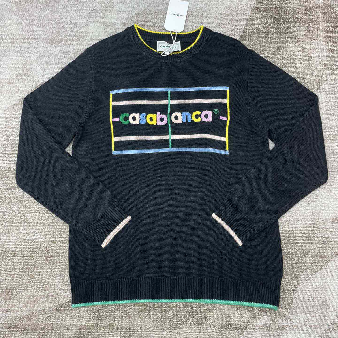 Casablanca Court Logo-Intarsia Knitted Jumper   D0063 - DopestKickz