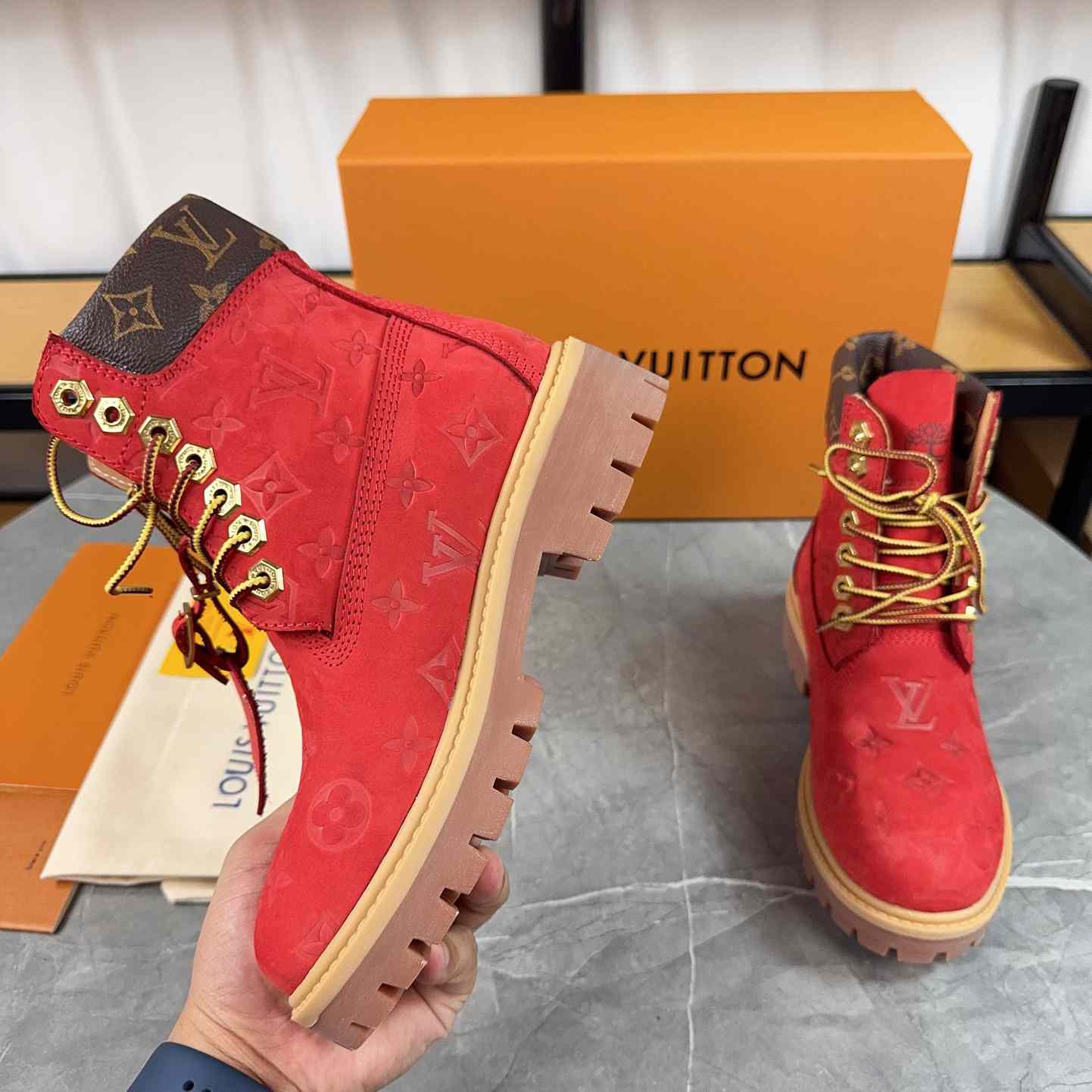 Louis Vuitton x Timberland Monogram Ankle Boot - DopestKickz