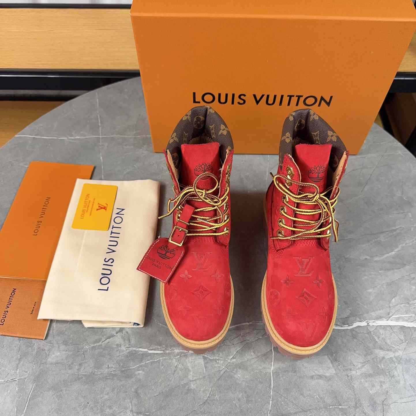 Louis Vuitton x Timberland Monogram Ankle Boot - DopestKickz