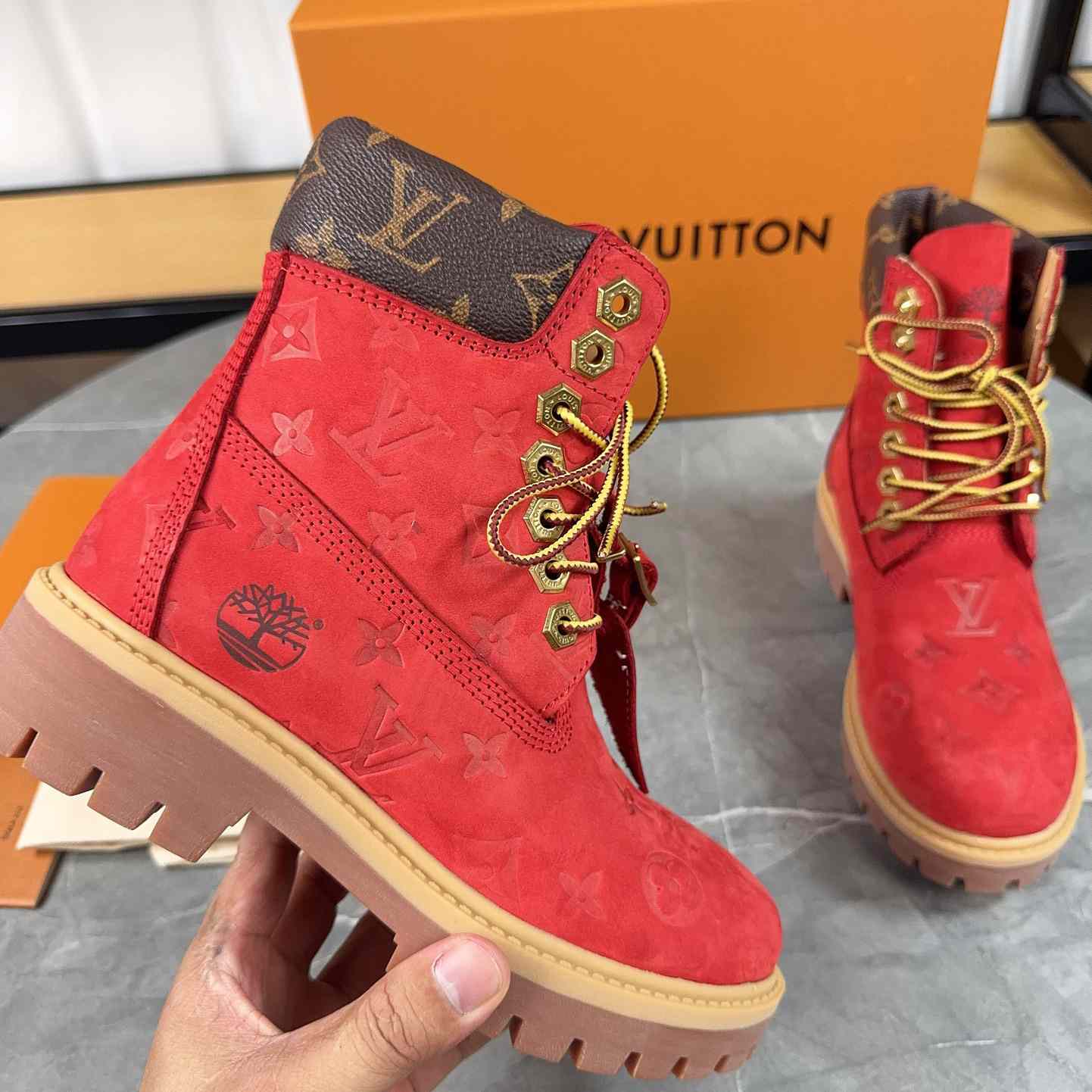 Louis Vuitton x Timberland Monogram Ankle Boot - DopestKickz