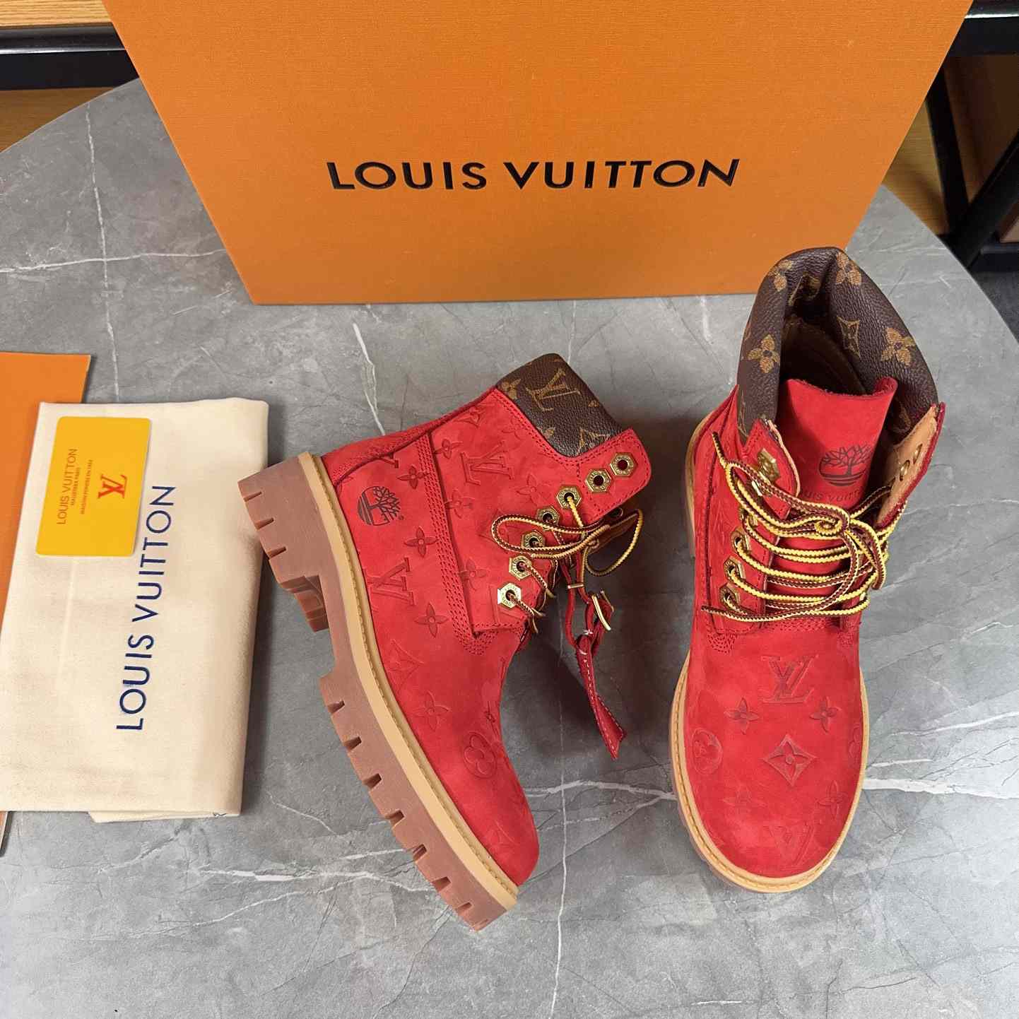 Louis Vuitton x Timberland Monogram Ankle Boot - DopestKickz
